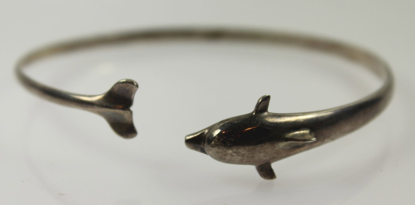 Open-ended Dolphin Bangle in Sterling (925) Silver - 2