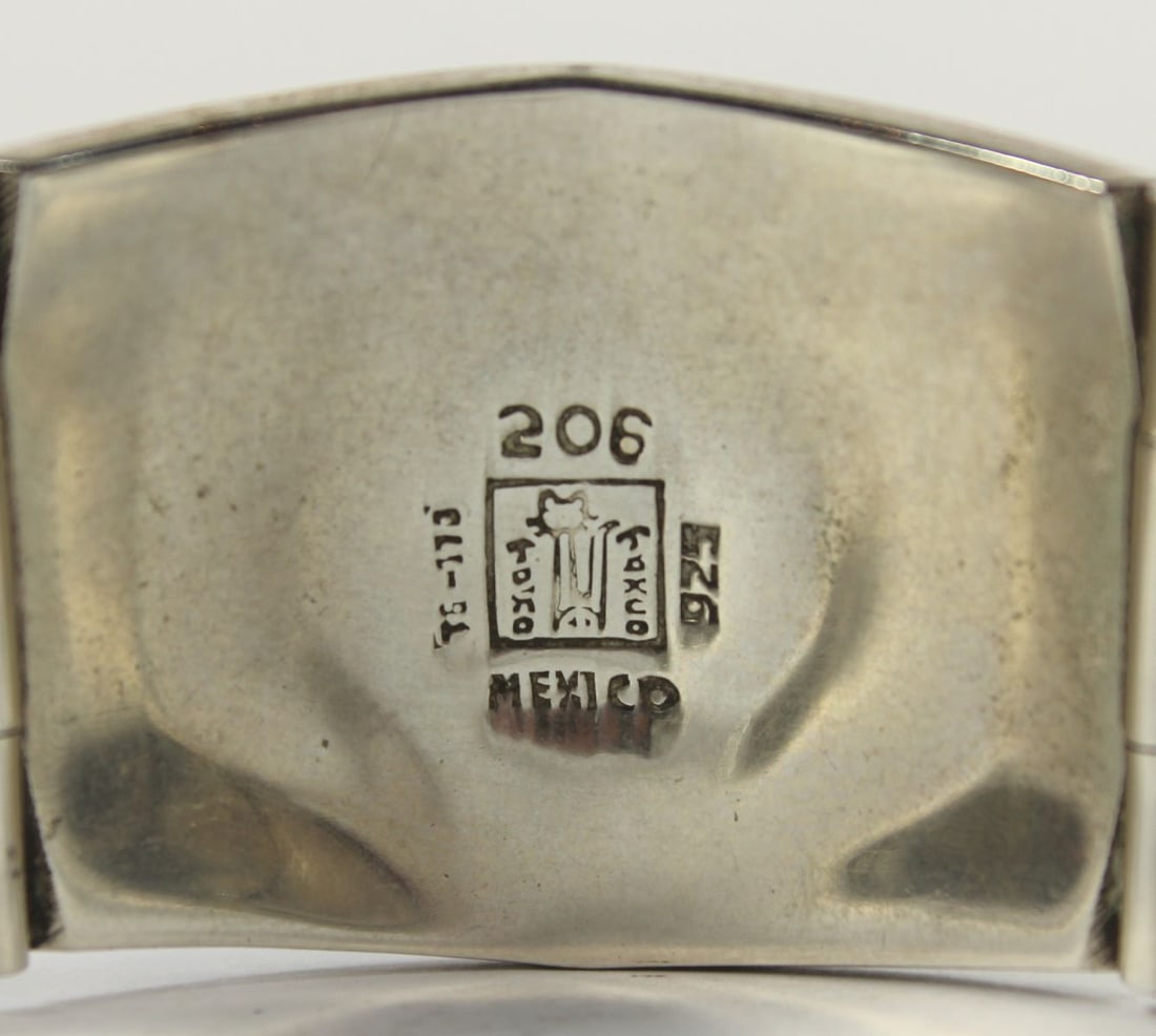 Articulated Native Mexican Turquoise & Silver (925) Bracelet - 3