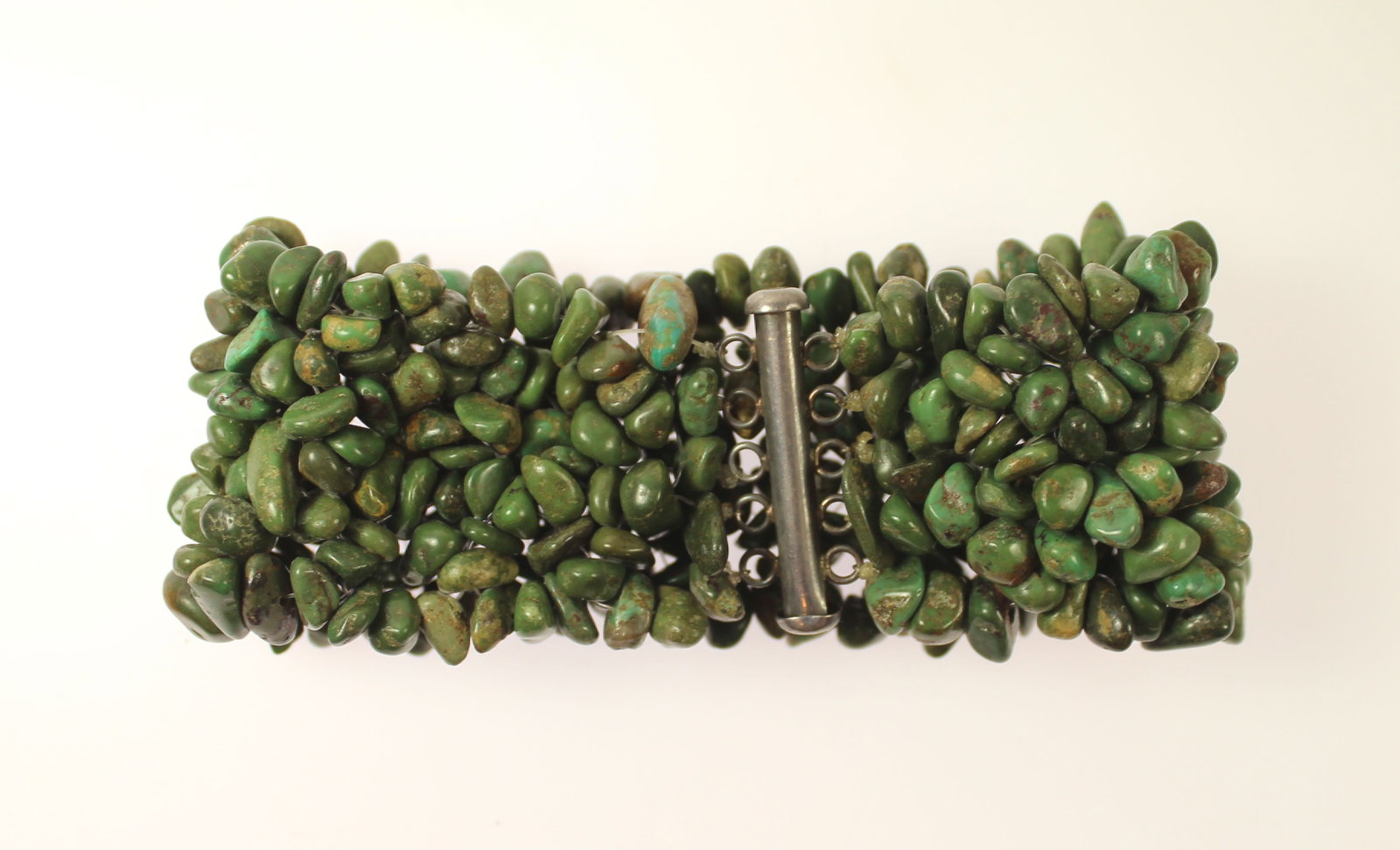 Green Turquoise Bracelet With Silver (835) Clasp - 2