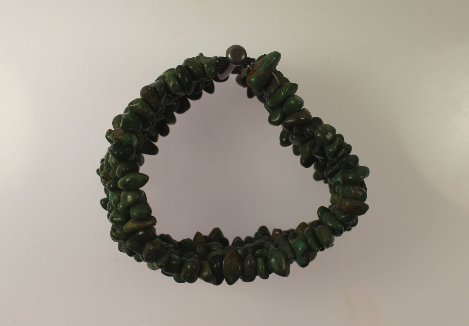 Green Turquoise Bracelet With Silver (835) Clasp - 3