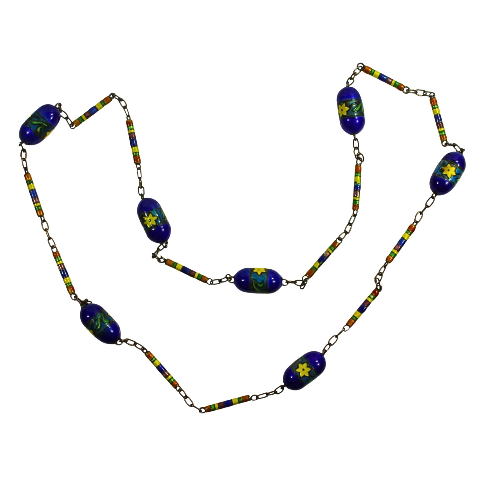 Venetian Glass Bead and Sterling (925) Silver Chain Necklace: QualitySizeClosed length 26cmsMediumNecklaces & Pendants