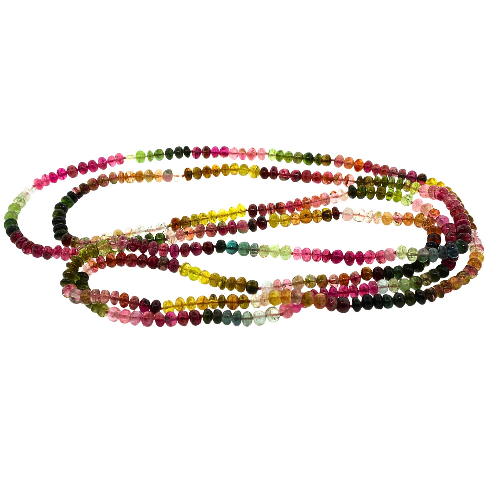 Multi-coloured Tourmaline Strand Necklace: . Size Closed Length 57cms Medium Necklaces & Pendants