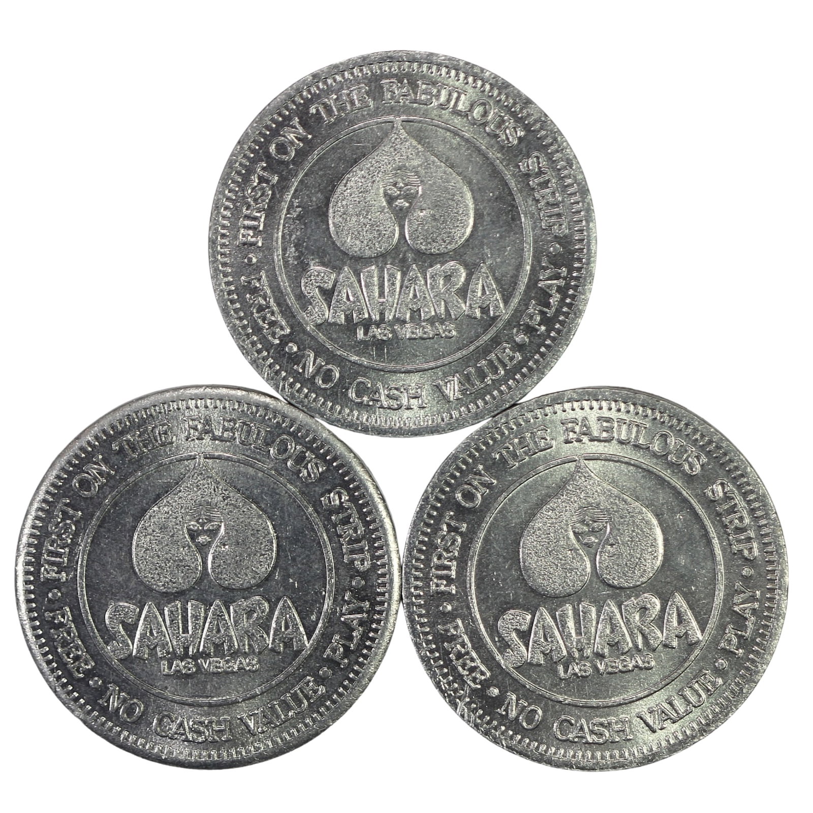 U.S.A. Sahara Casino (Las Vegas) Slot Machine Tokens, Uncirculated (3 tokens) (1 of 2)