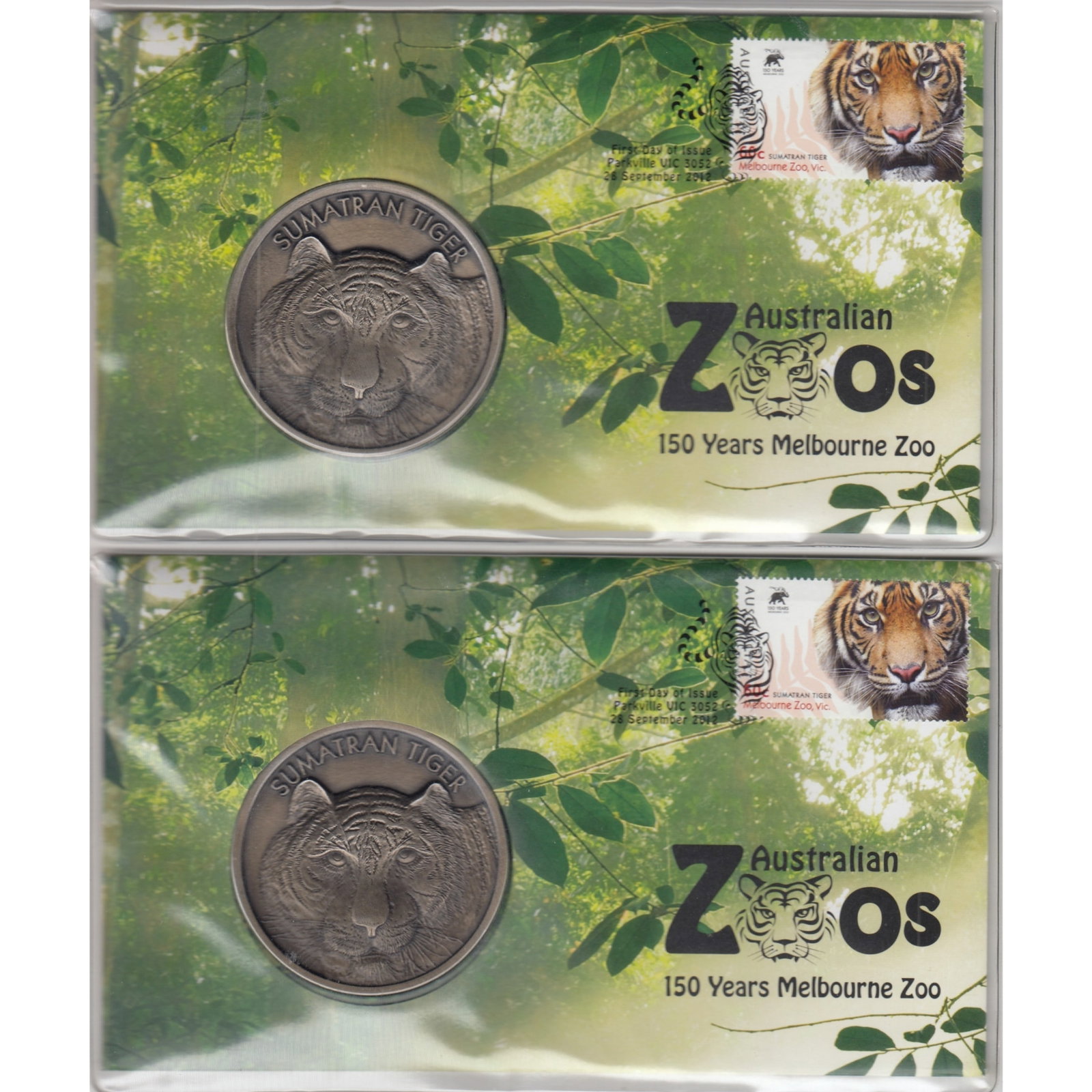 Australia 2012 '150 Years of Melbourne Zoo' Medallion & Stamp Cover (2 items) (1 of 1)