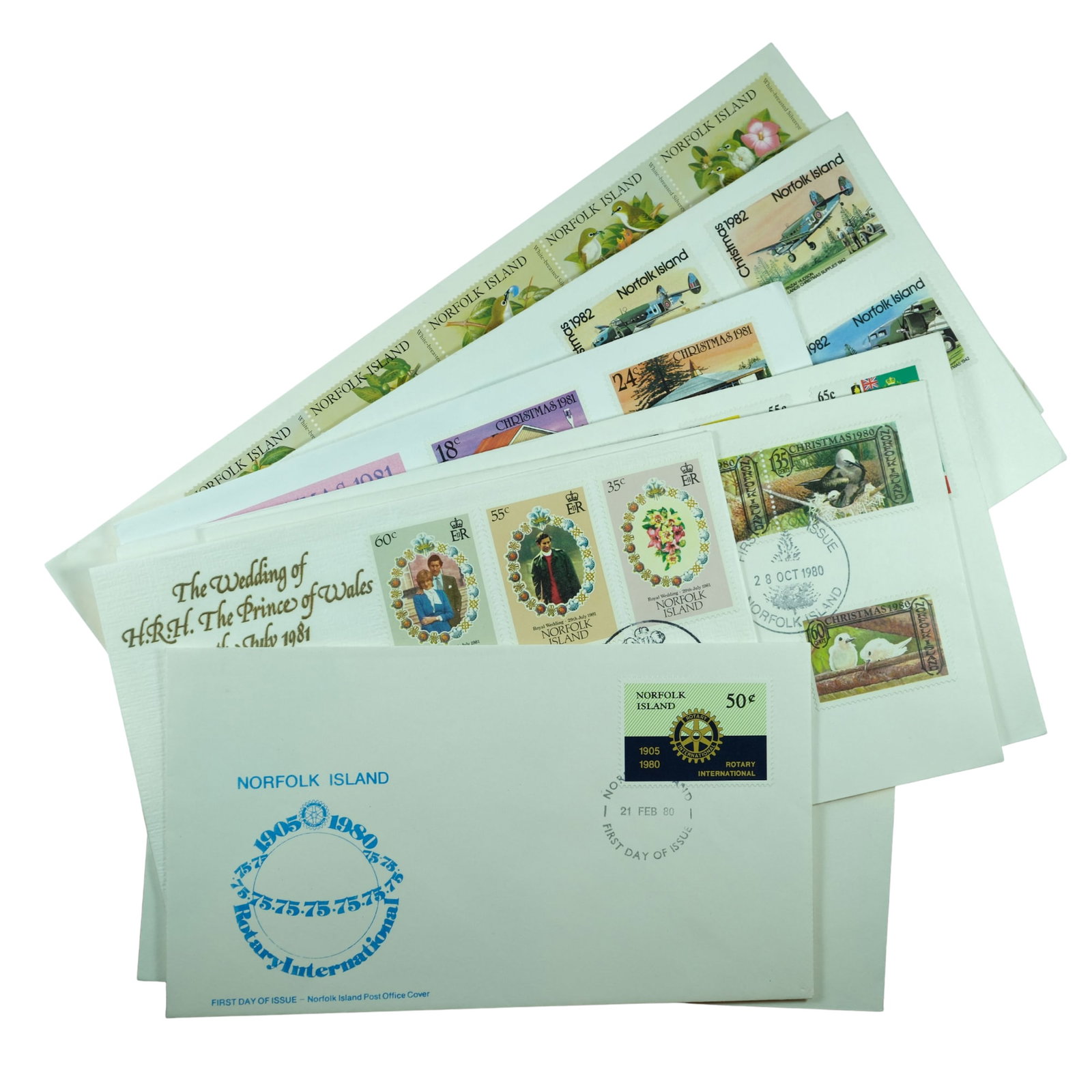 Norfolk Island c.1980-82 First Day Covers (10), Mint: No Duplication Medium Coins, Monies & Stamps