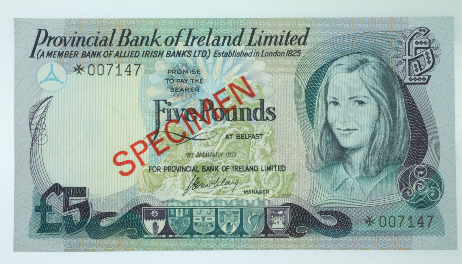 Northern Ireland Provincial Bank of Ireland Limited 'McClay' 'Specimen' £1, £5, £10 ( - 4
