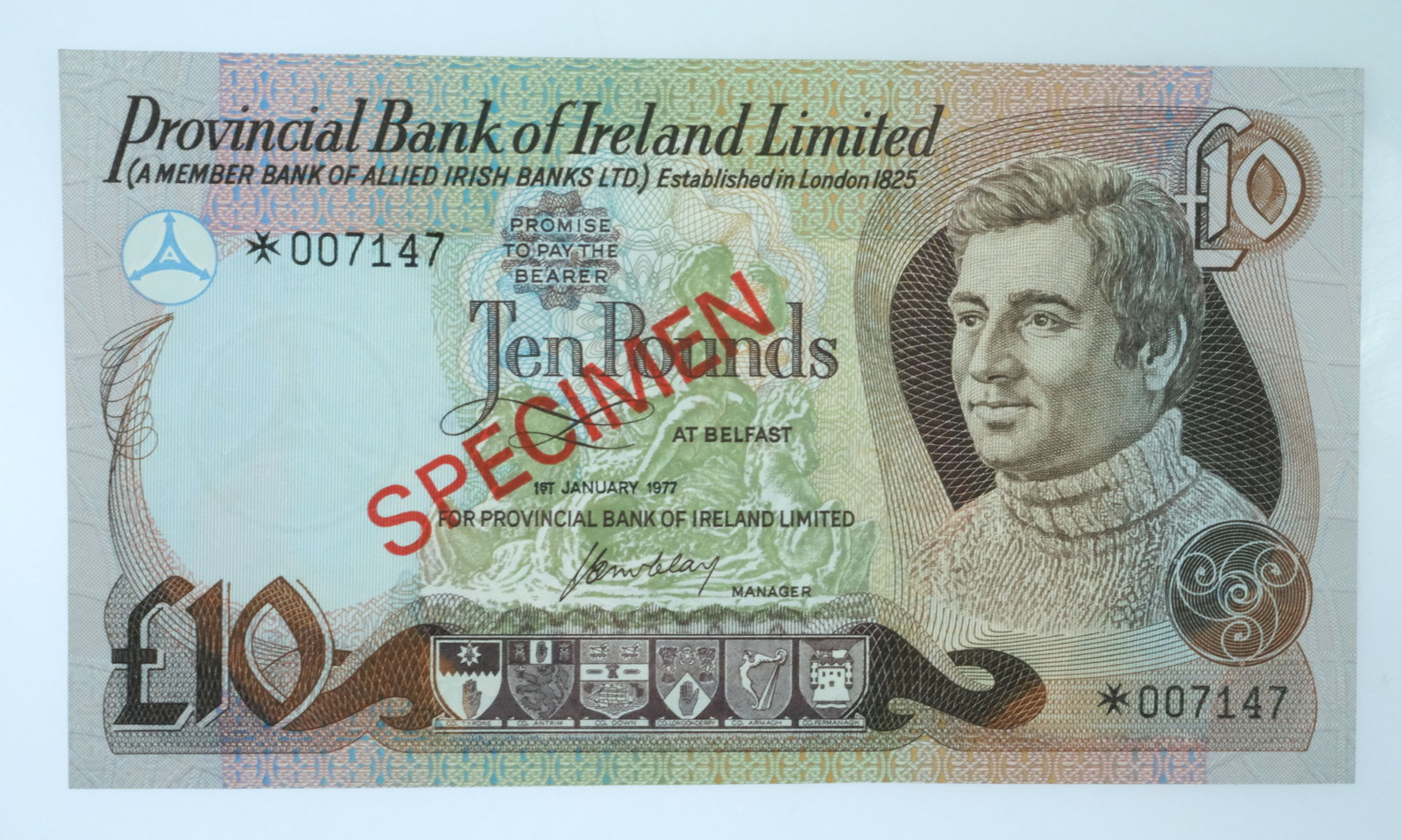 Northern Ireland Provincial Bank of Ireland Limited 'McClay' 'Specimen' £1, £5, £10 ( - 6