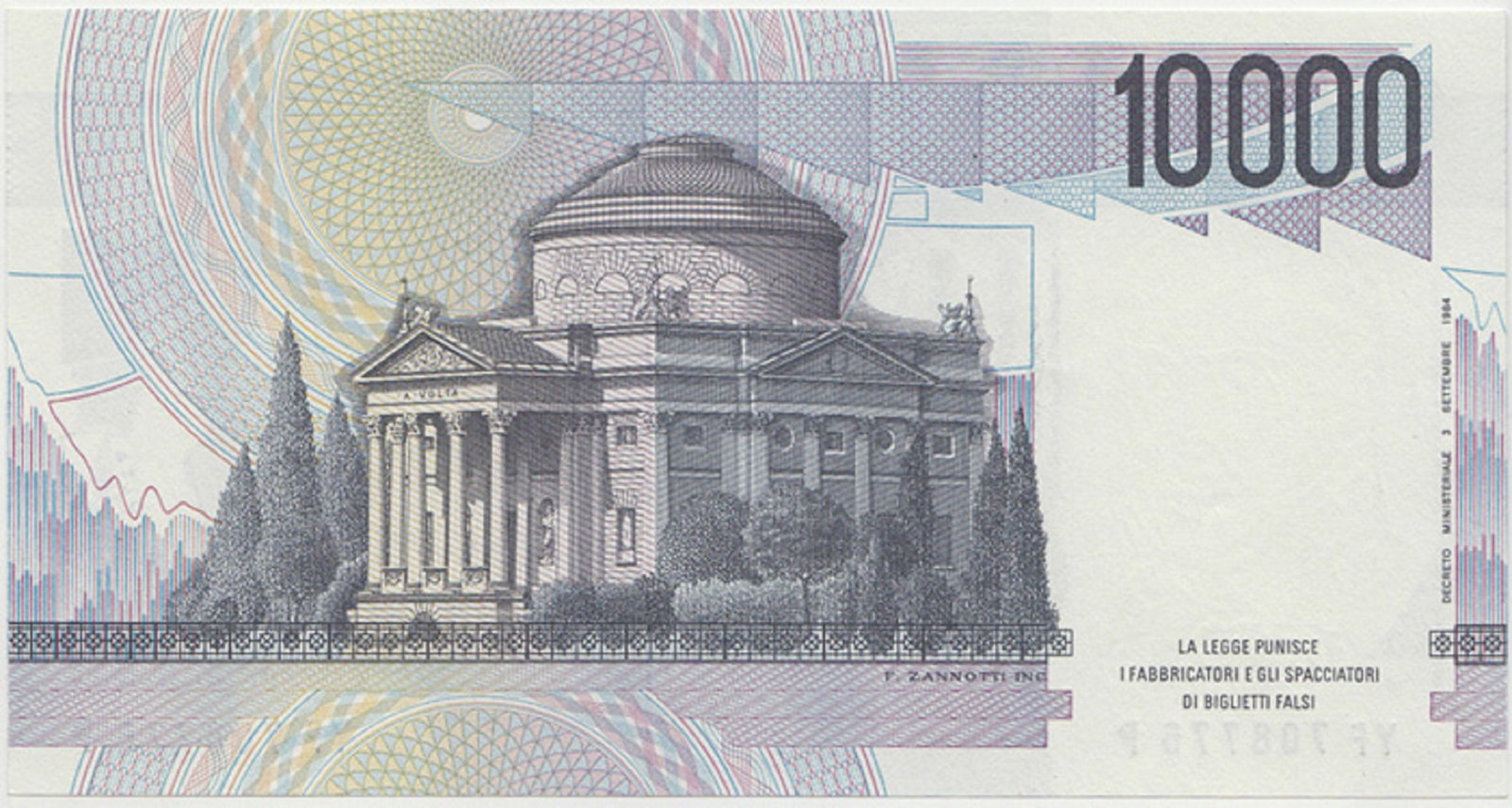 Italy '3 September 1982' 10,000 Lire, Uncirculated OPQ - 2