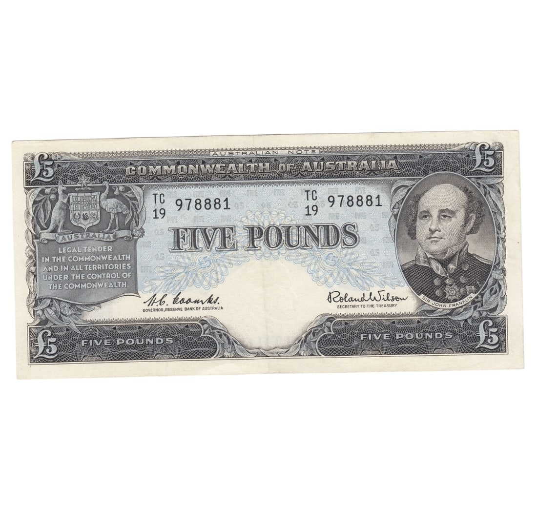 Australia 'Coombs - Wilson' Reserve £5 (1960), good Extremely Fine (1 of 2)