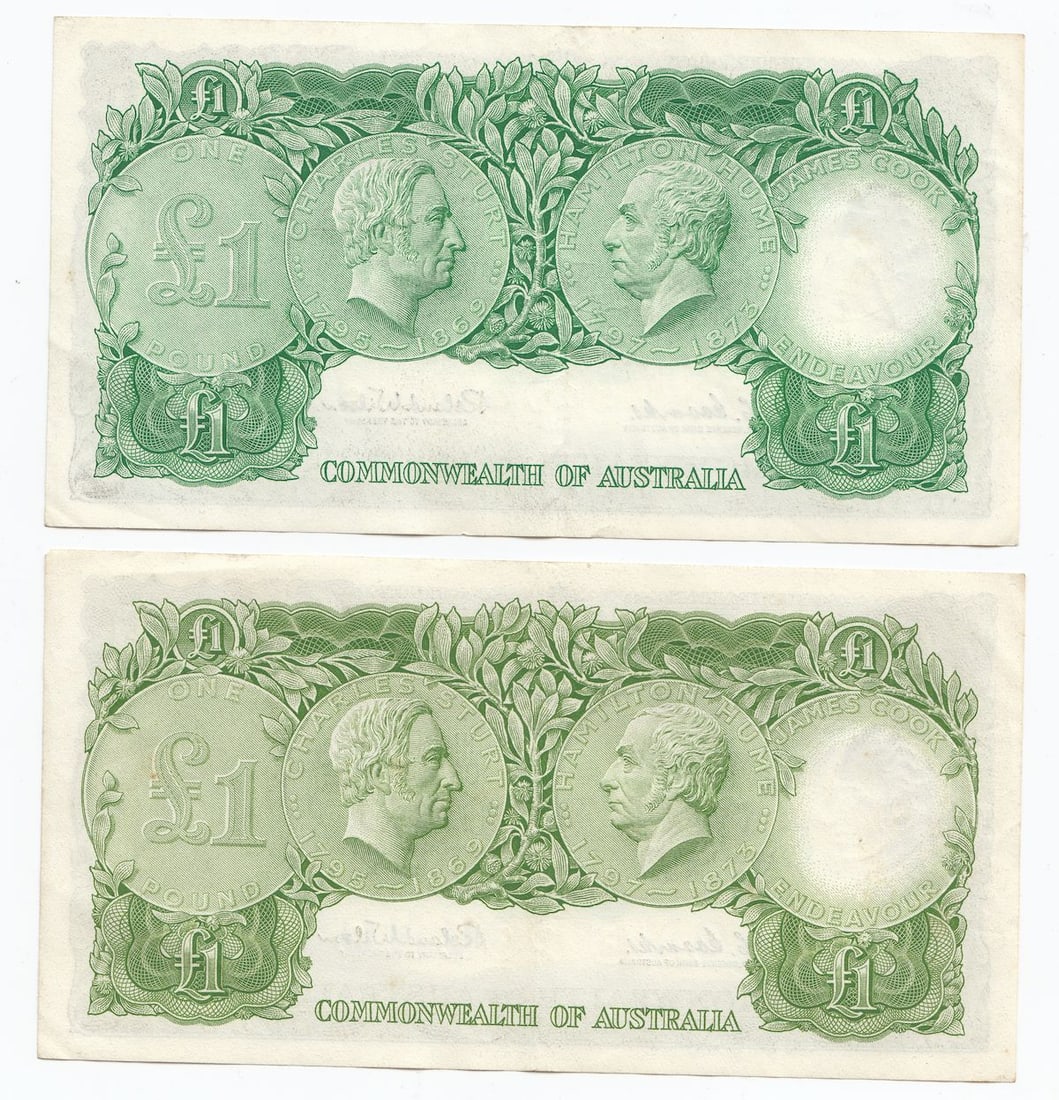Australia 'Coombs - Wilson £1 (1961), good Very Fine of better (2) - 2
