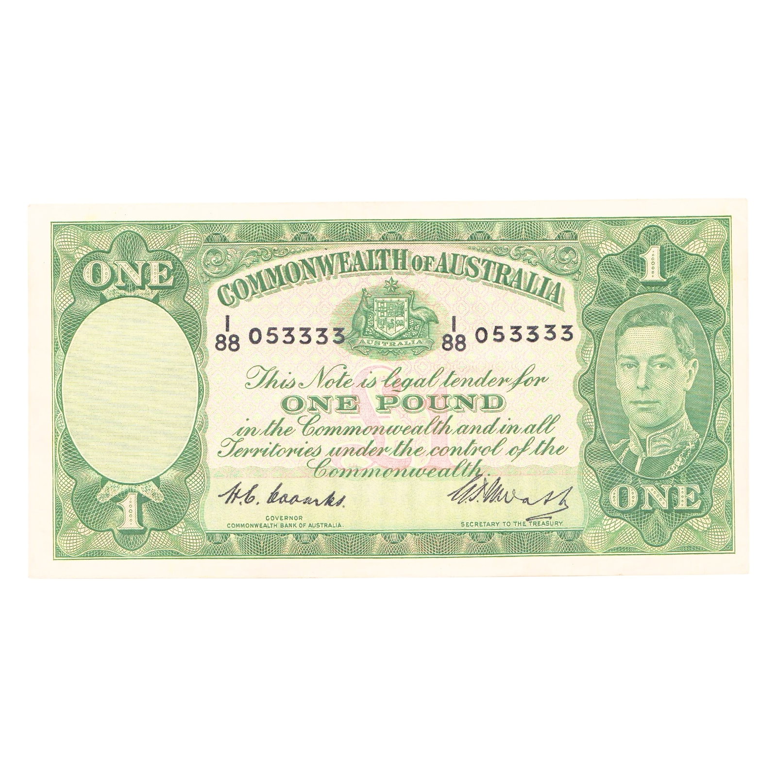 Australia 'Coombs - Watt' £1 (1949), good Extremely Fine: Renniks# 31 : Serial# I/88 053333 Condition Crisp Medium Coins, Monies & Stamps Exhibited Paper Money, Australia & New Zealand