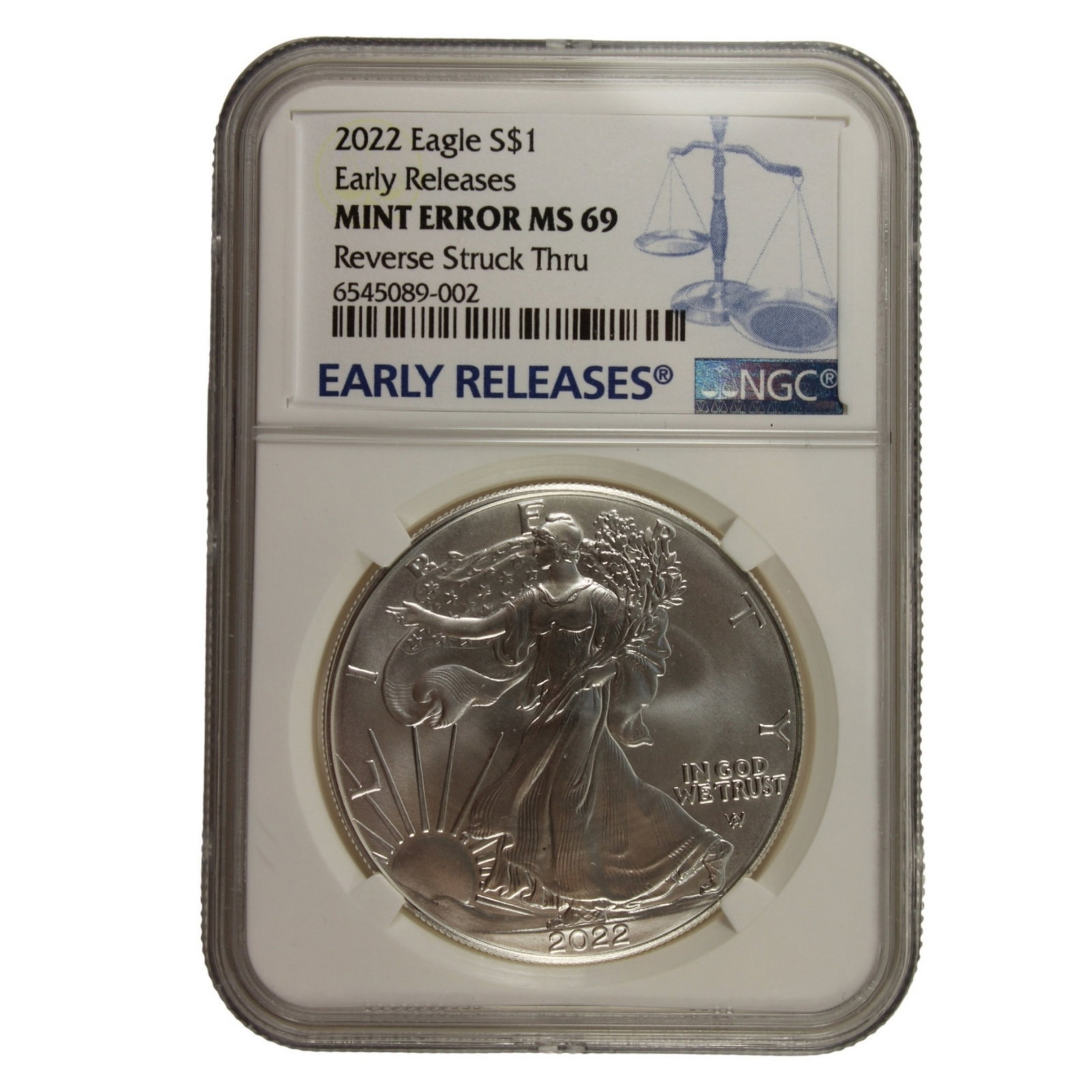 U.S.A. 2022 'Early Release Silver Eagle' NGC Mint Error MS69: In APMEX Holder Size ASW Troy oz Medium Coins, Monies & Stamps