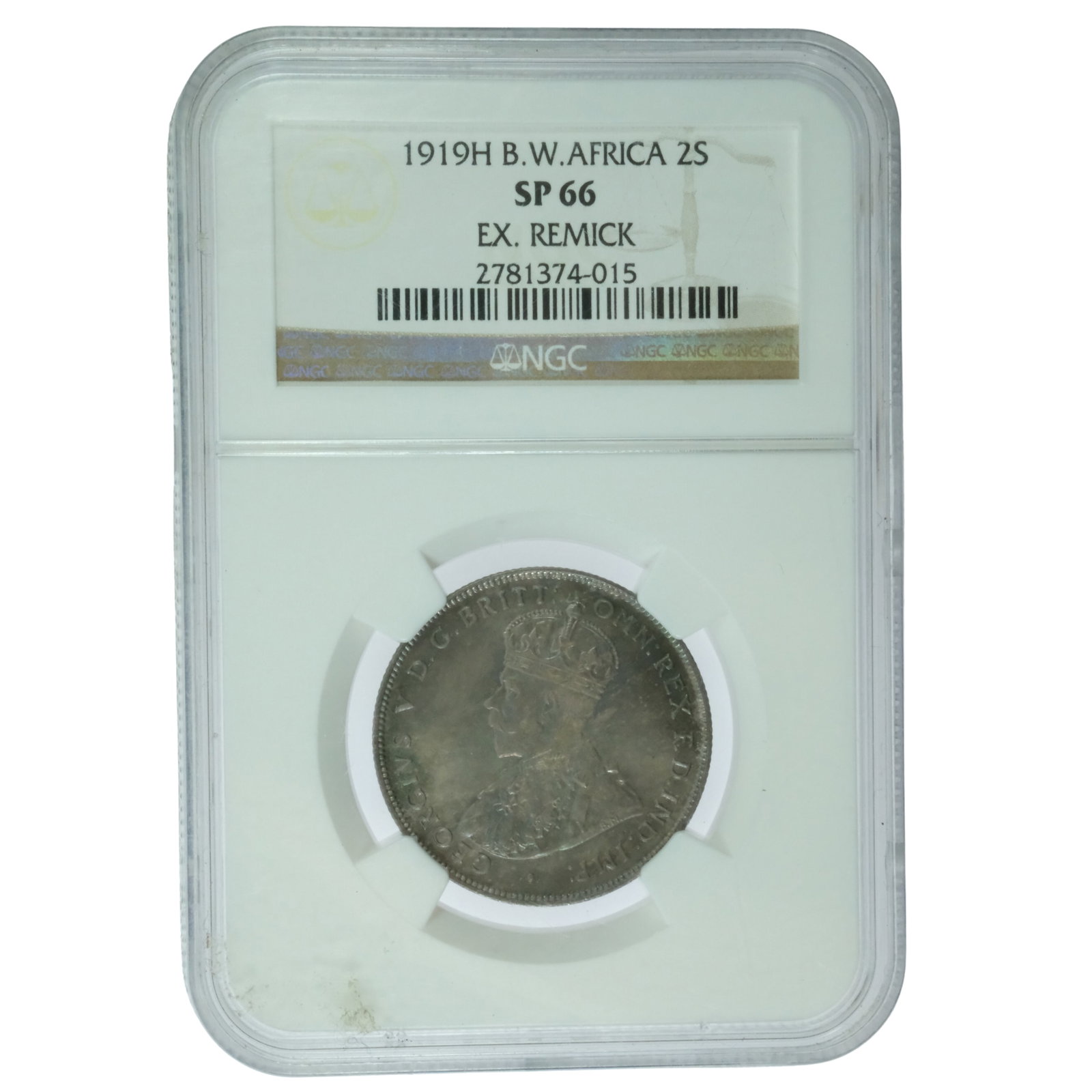 British West Africa 1919 H 'Specimen' Two Shilling, NGC SP66 (Pop 2): Highest Graded NGC SP65 (4) 66 (2) 68 (1) & PCGS None Condition Beautiful Old-world tone. Hard to believe they come any better. Flawless and deserving of an upgrade Medium Coins, Monies & Stamps Prove
