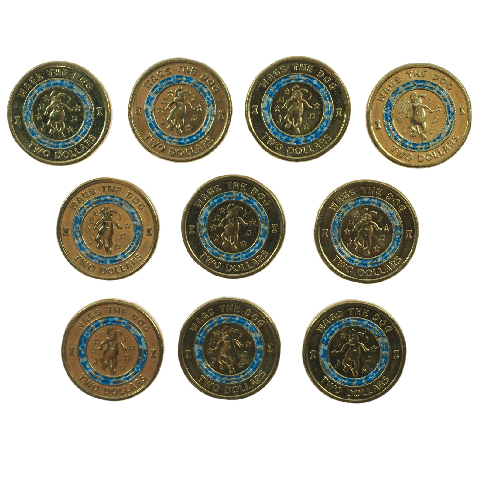 Australia 2021 'Wiggles - Wags the Dog' Blue Coloured Al-Br $2, Uncirculated (10 coins): . Medium Coins, Monies & Stamps Exhibited Coins, Australia & New Zealand