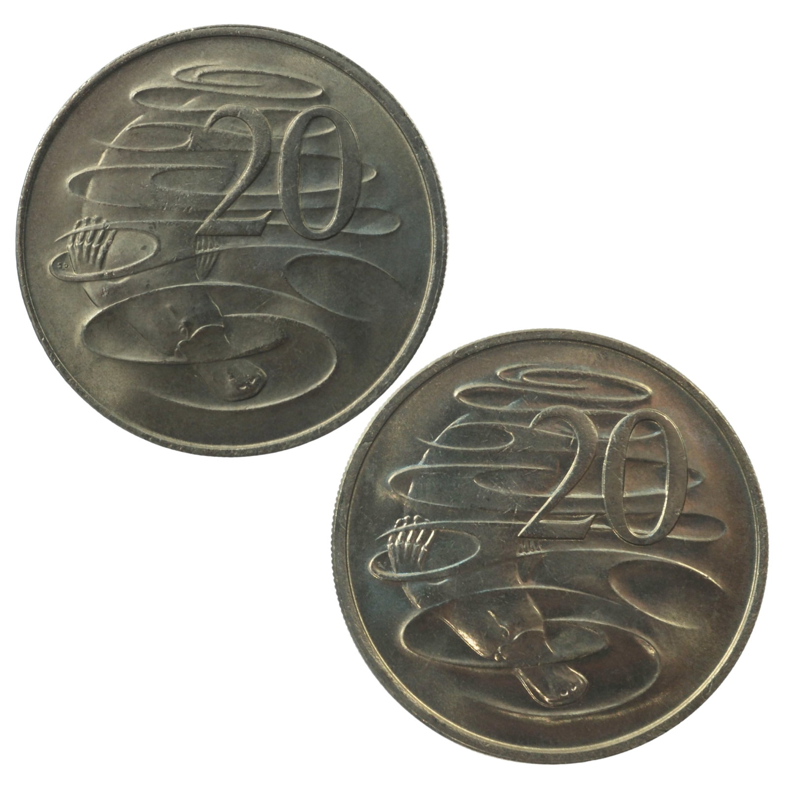Australia 1966 (L) & 1967 20c's, Uncirculated (2 coins): Scarce Medium Coins, Monies & Stamps Exhibited Coins, Australia & New Zealand