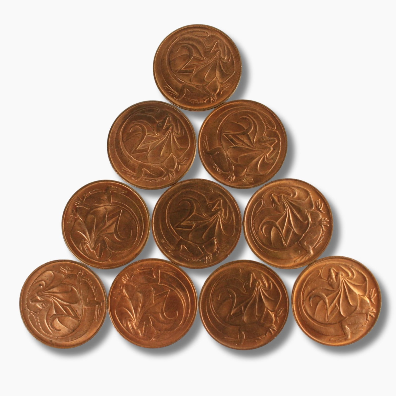 Australia 1966 (C) Two Cent, Uncirculated (10 coins) (1 of 2)