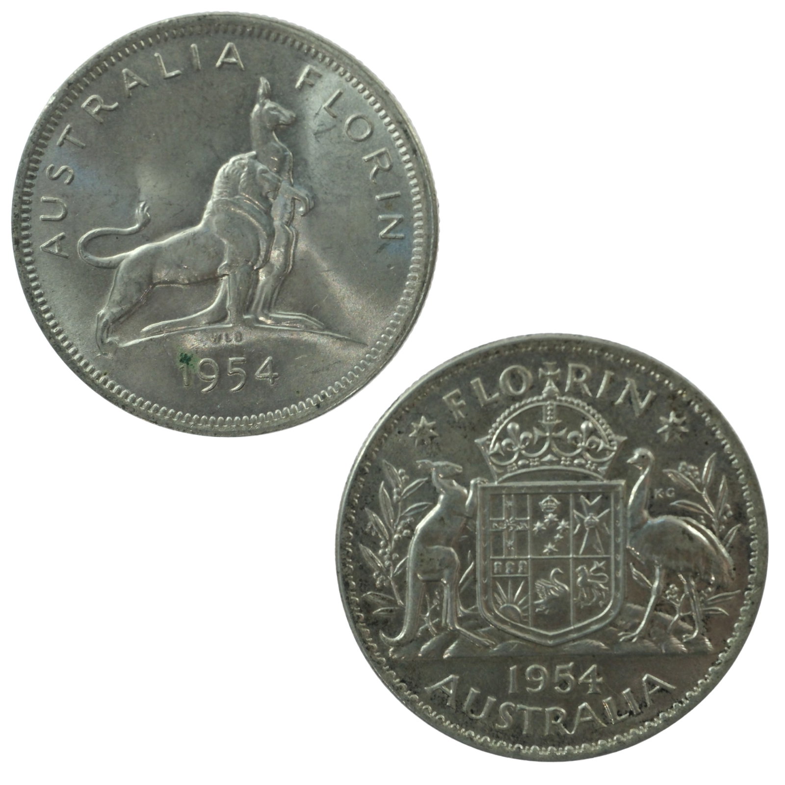 Australia 1954 'C o A' & 'Royal Visit' 2/-'s, Choice Uncirculated (2 coins): QEII Size Combined ASW 0.3636 oz Medium Coins, Monies & Stamps Exhibited Coins, Australia & New Zealand