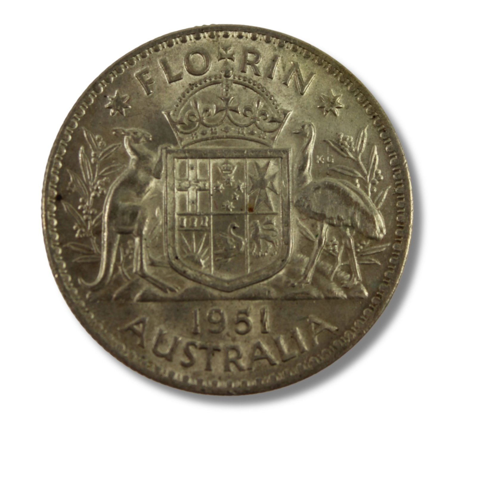Australia 1951 C o A 2/-, Uncirculated: George VI Size ASW 0.1818 Troy oz Medium Coins, Monies & Stamps Exhibited Coins, Australia & New Zealand