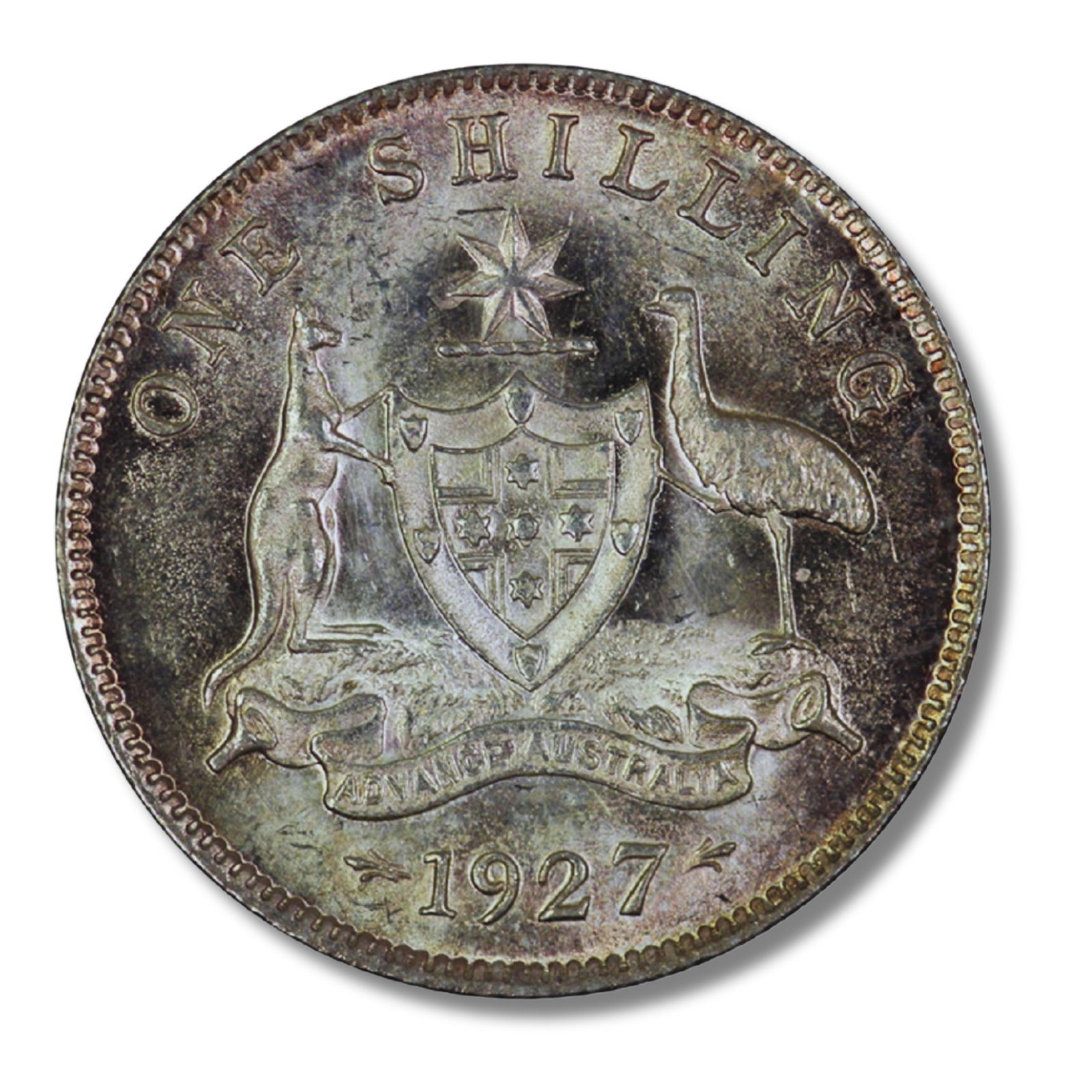 Australia 1927 1/-, Lustrous Uncirculated: George V Size ASW 0.1636 Troy oz Medium Coins, Monies & Stamps Exhibited Coins, Australia & New Zealand