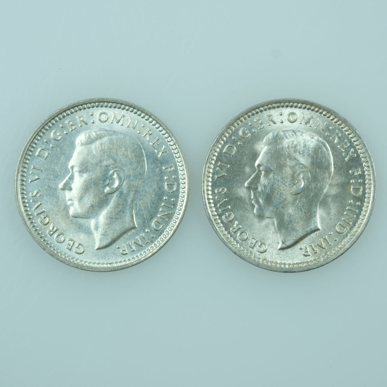 Australia 1943 S & D Silver (925) 3d's, Choice Uncirculated (2 coins) - 2