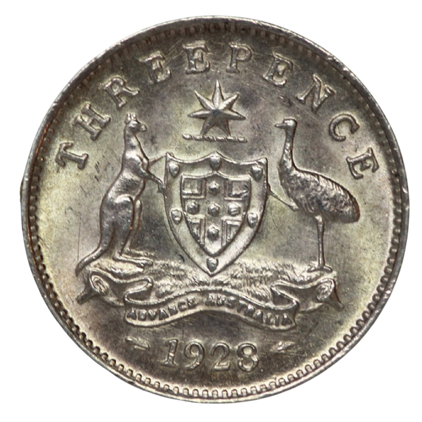 Australia 1928 3d, Lustrous Uncirculated (1 of 2)