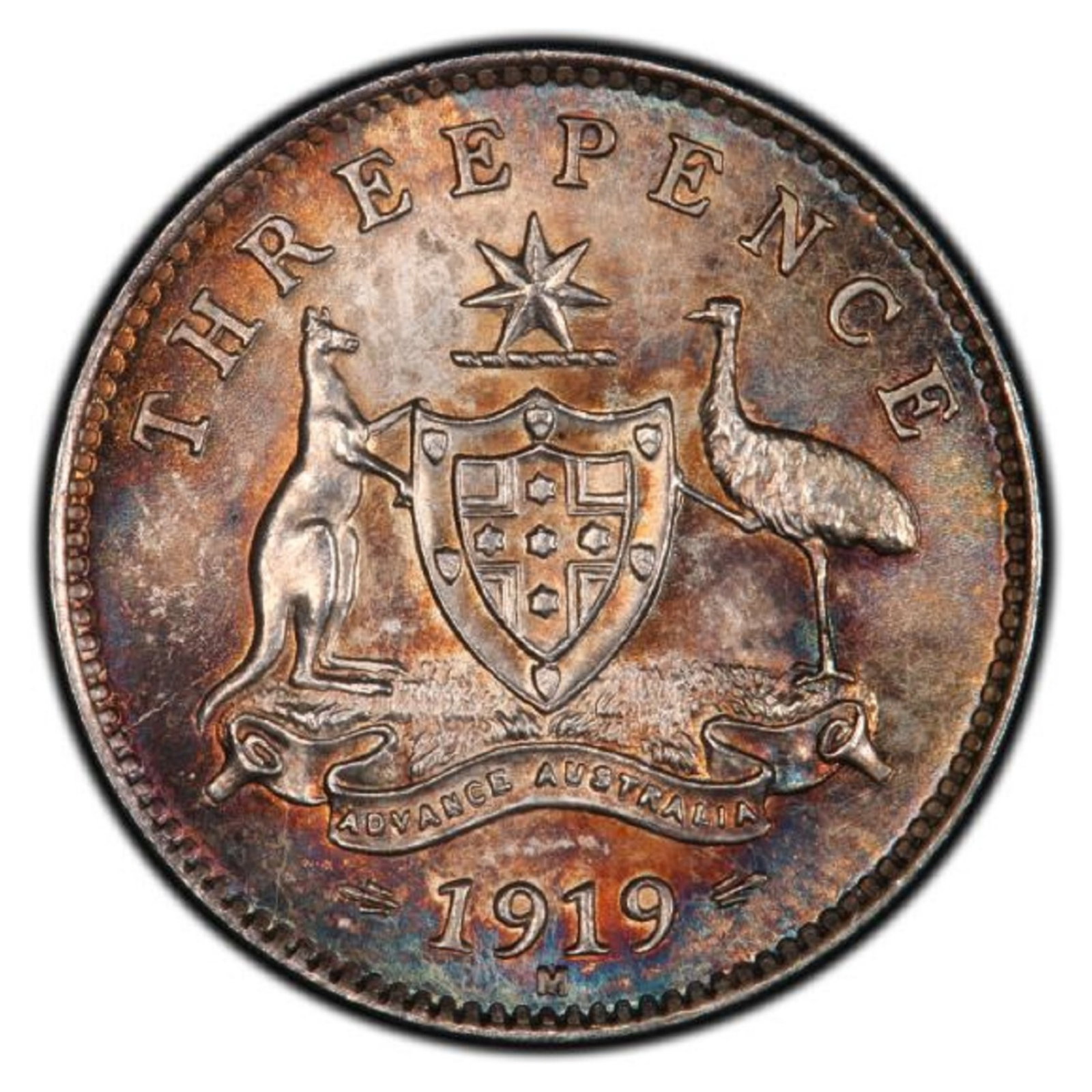 Australia 1919 M 3d, PCGS MS64: Competitive grade Size ASW 0.0419 Troy oz Condition near Gem Medium Coins, Monies & Stamps
