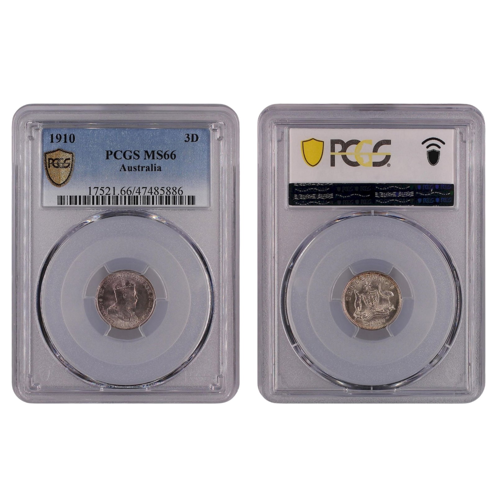 Australia 1910 3d, PCGS MS66 (1 of 1)