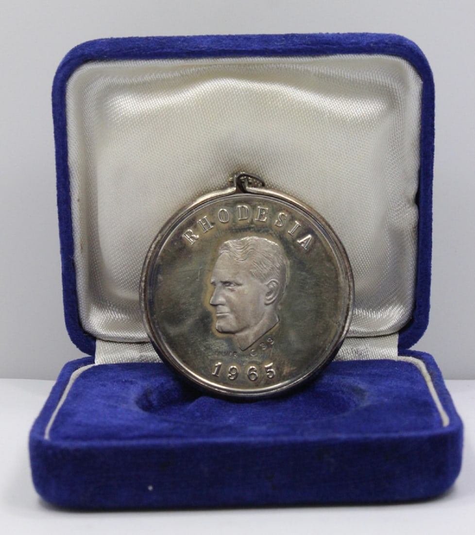 Southern Rhodesia 1967 Anniversary of 1965 Independence Silver Medallion Uncirculated - 2