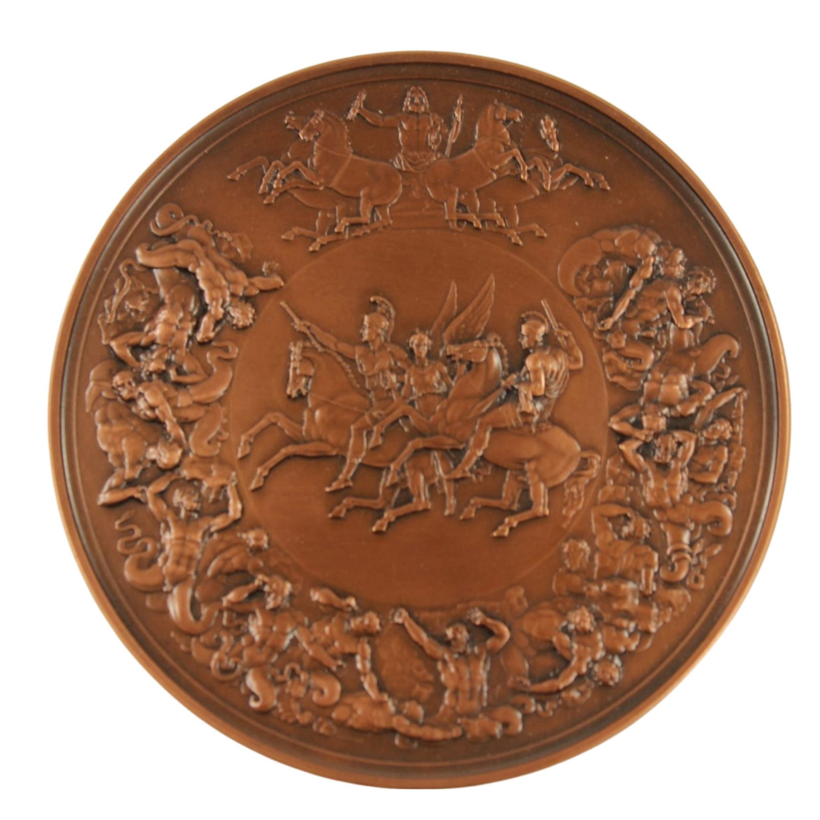 Great Britain Royal Mint 1990 Bronze Medal for'175th Anniversary of the Battle of Waterloo', Uncirc: Mintage 5,000 Size Diameter 63mm Medium Medals, Commemorative Exhibited Medals & Medallions