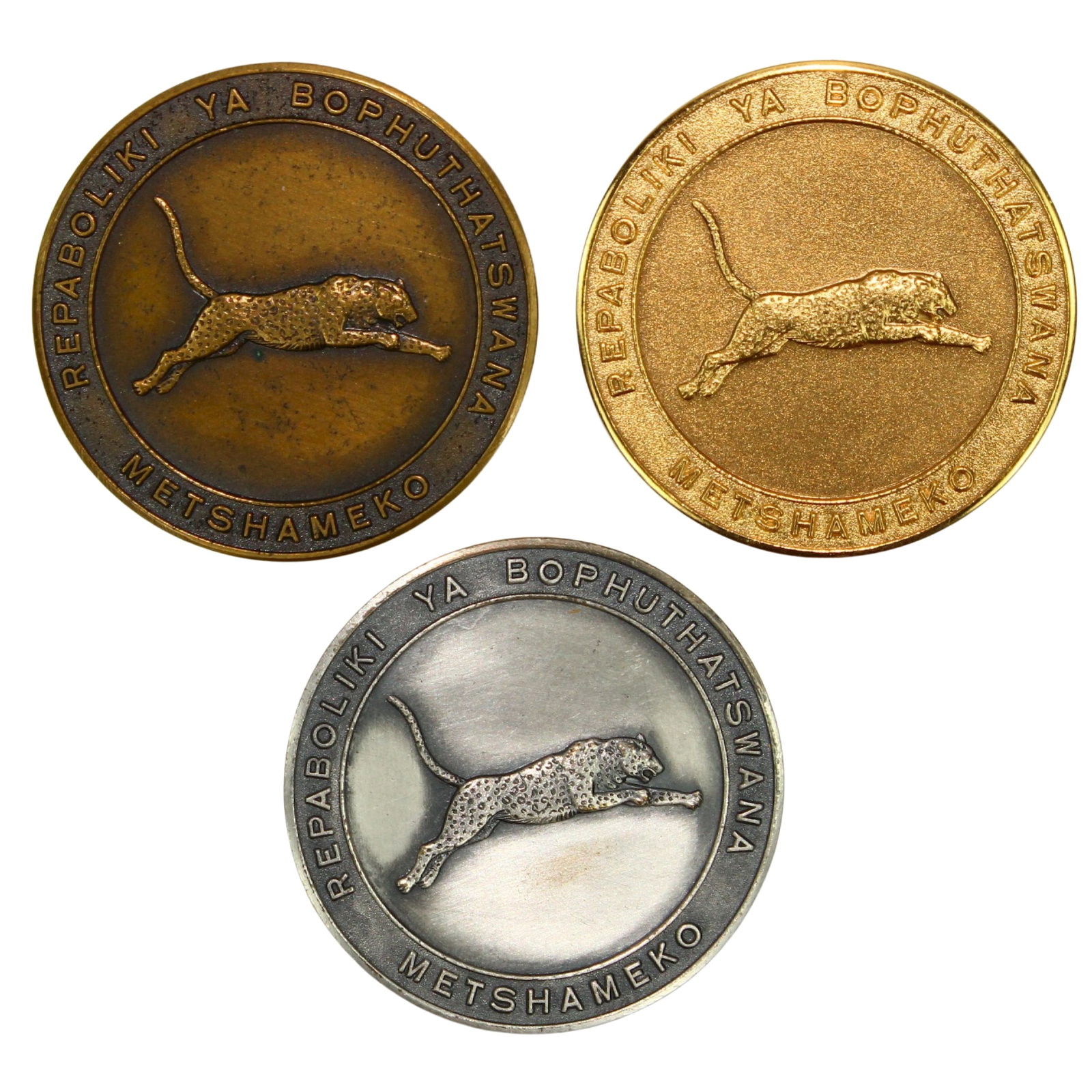 Bophuthatswana (Republic of) Medals in Bronze, Brass & Silver Finish, Uncirculated (3 medals) (1 of 4)