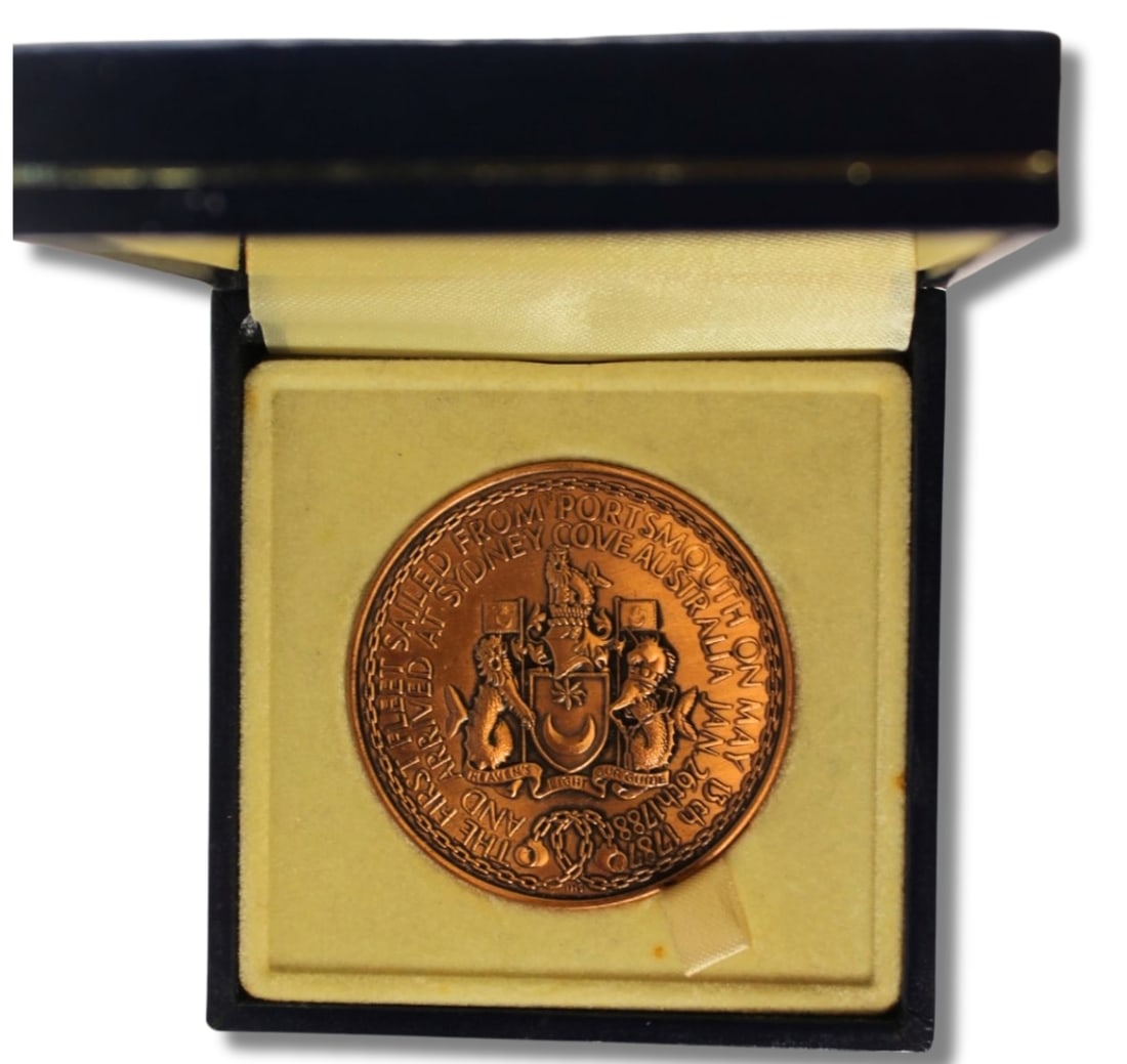 Australia '1787-1987 Bicentennial' of the First Fleet Bronze Medal, Uncirculated: . Size Diameter 5.7cms Medium Coins, Monies & Stamps Exhibited Medals, Commemorative