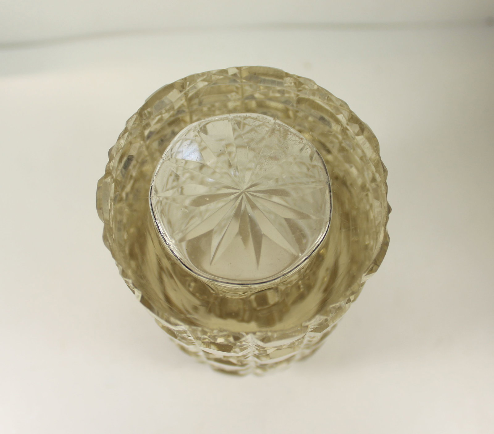 Antique Stoppered Crystal Perfume Bottle with Sterling (925) Silver Neck - 5