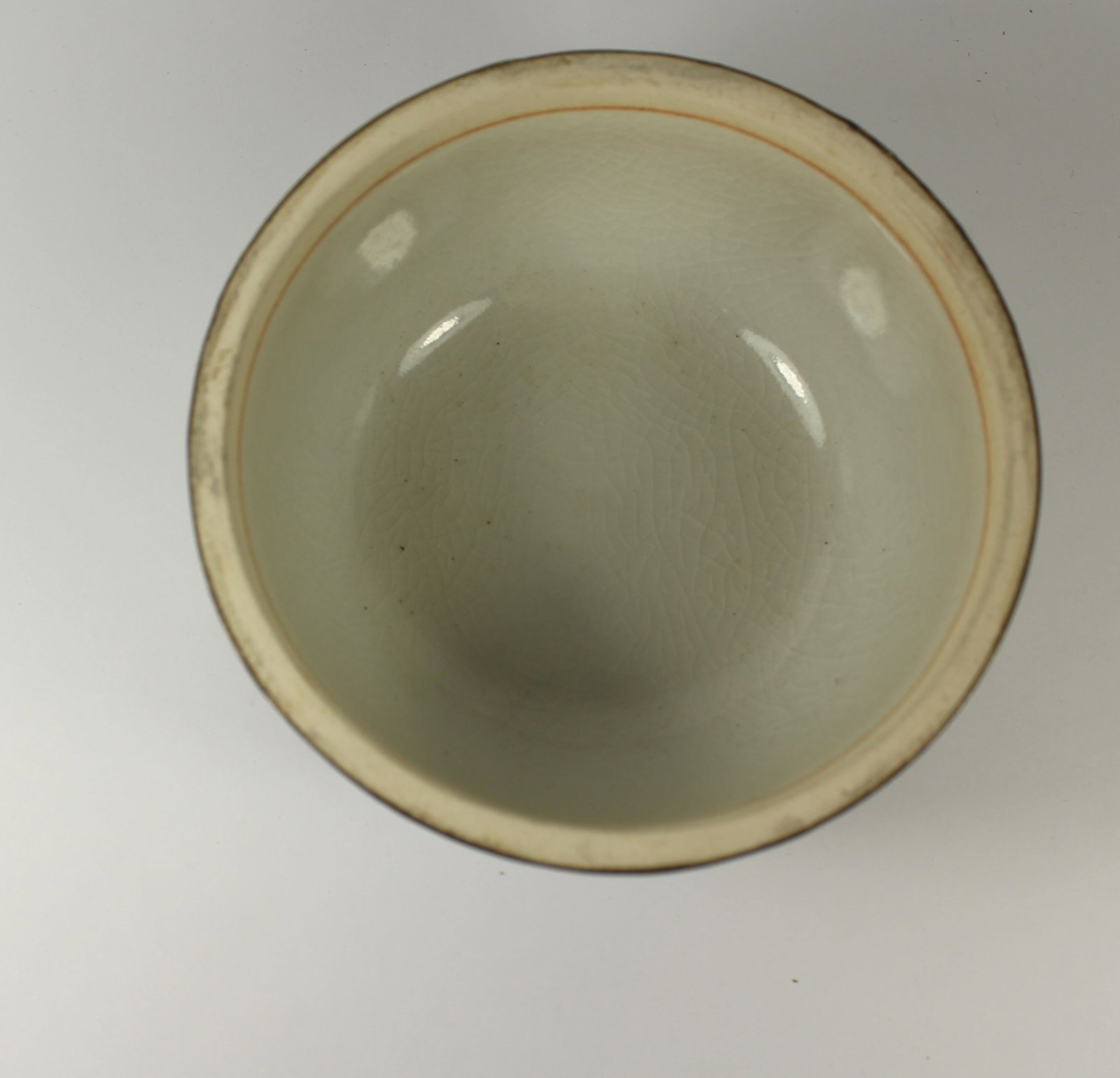 Antique Chinese Lidded Bowl with Bronze Trim - 4