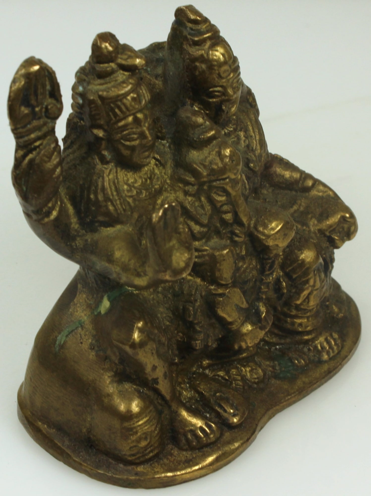 Indian Brass Statue of Royal family embracing Ganesh - 2