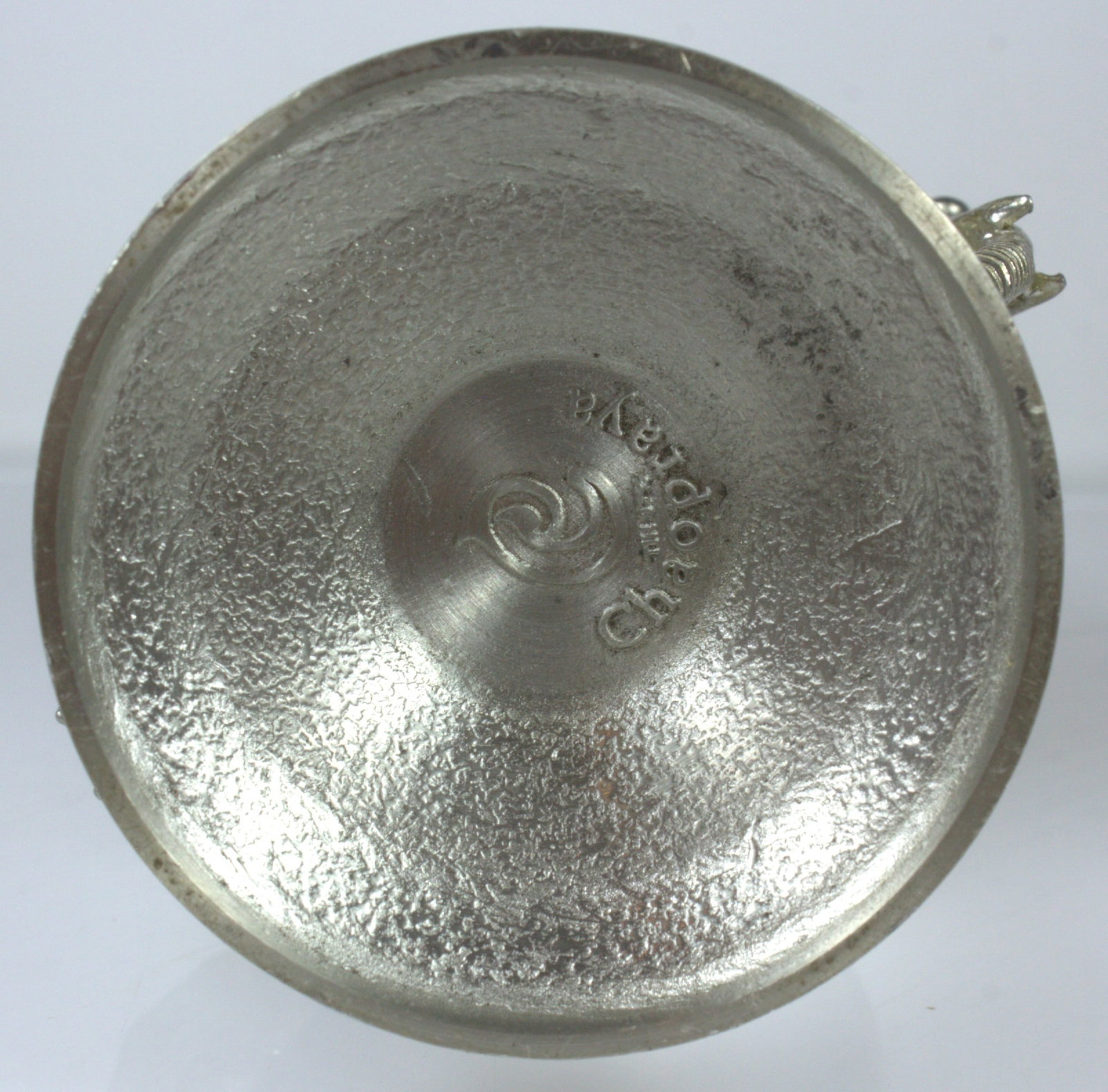 Indian Pewter Vase with Elephant Handles and Decorative Frieze - 3