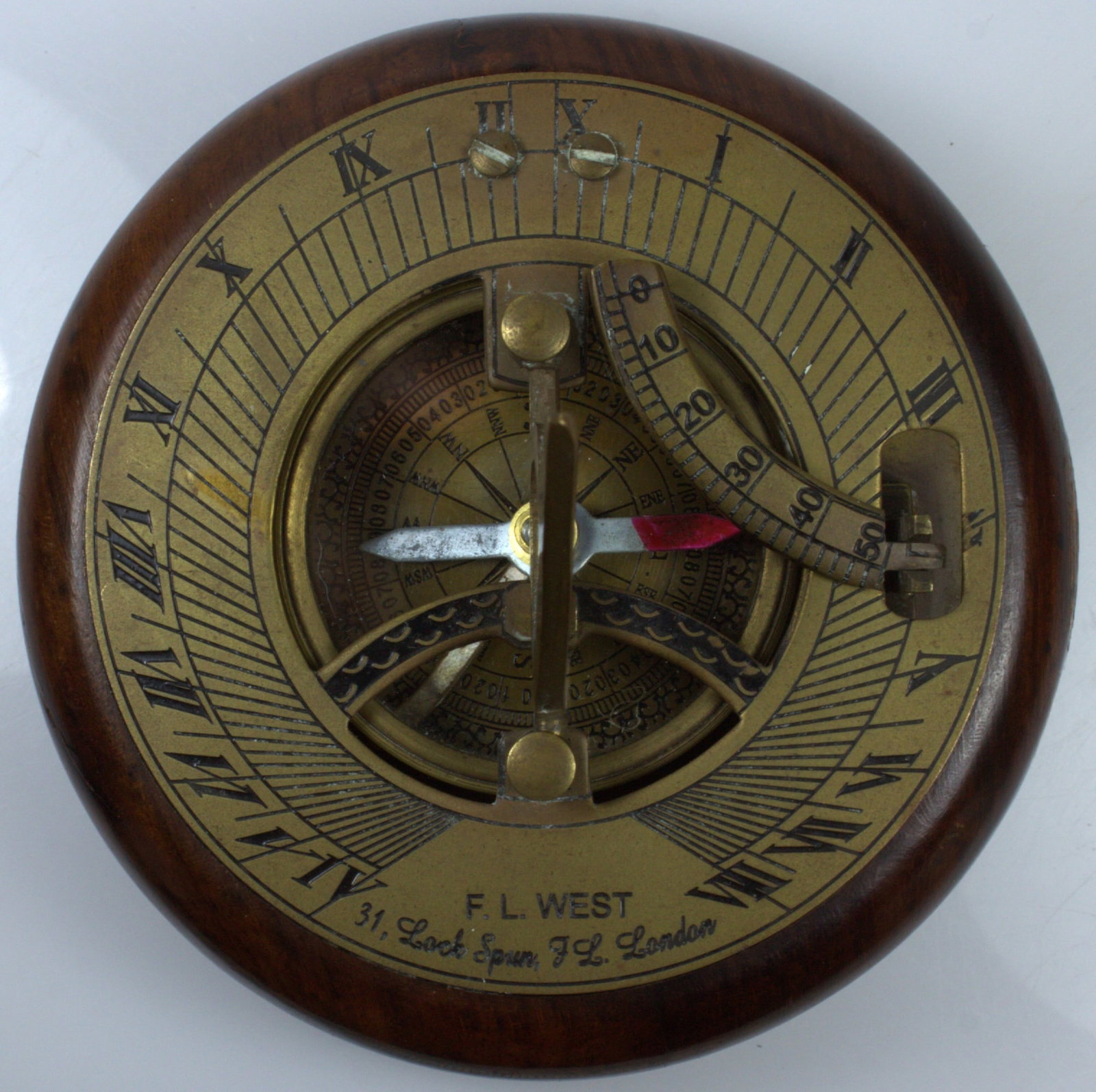 Replica of an English 'F. L West' Sundial / Compass - 2