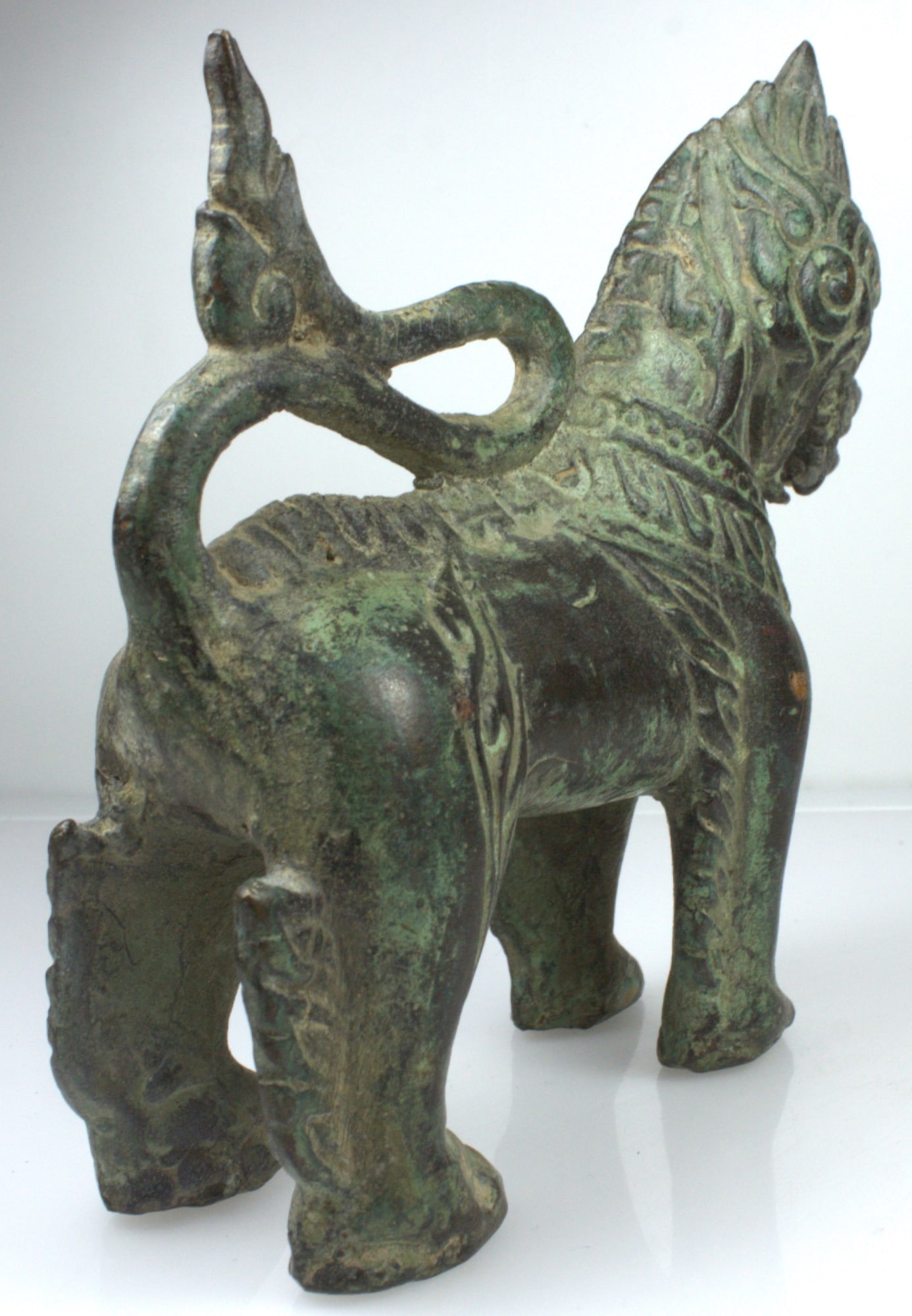 Miniature Thai Temple Guardian Horse in Cast Bronze - 4