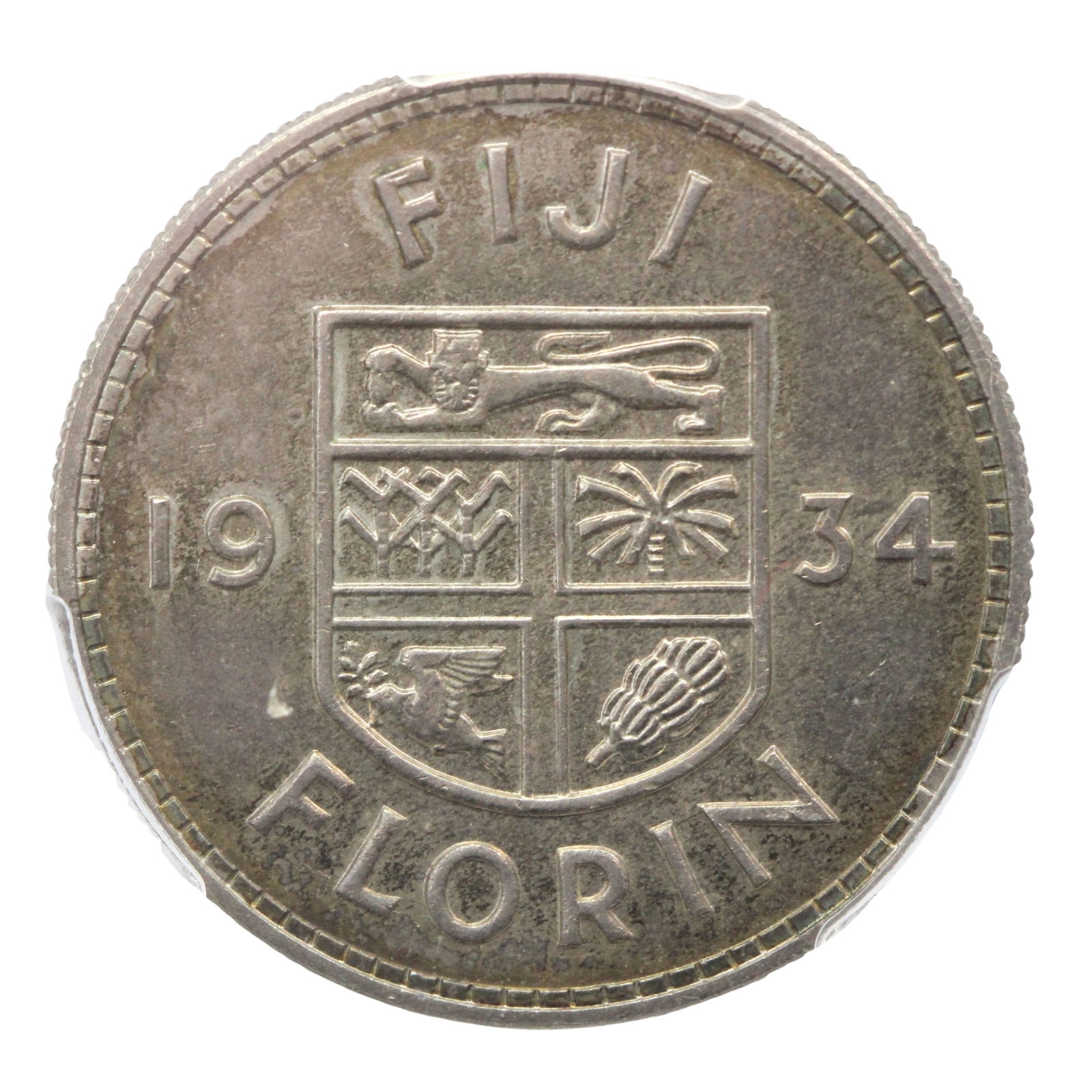 Fiji 1934 Florin, PCGS MS64: Specimen-like & rare this nice Medium Coins, Monies & Stamps Exhibited Coins, World