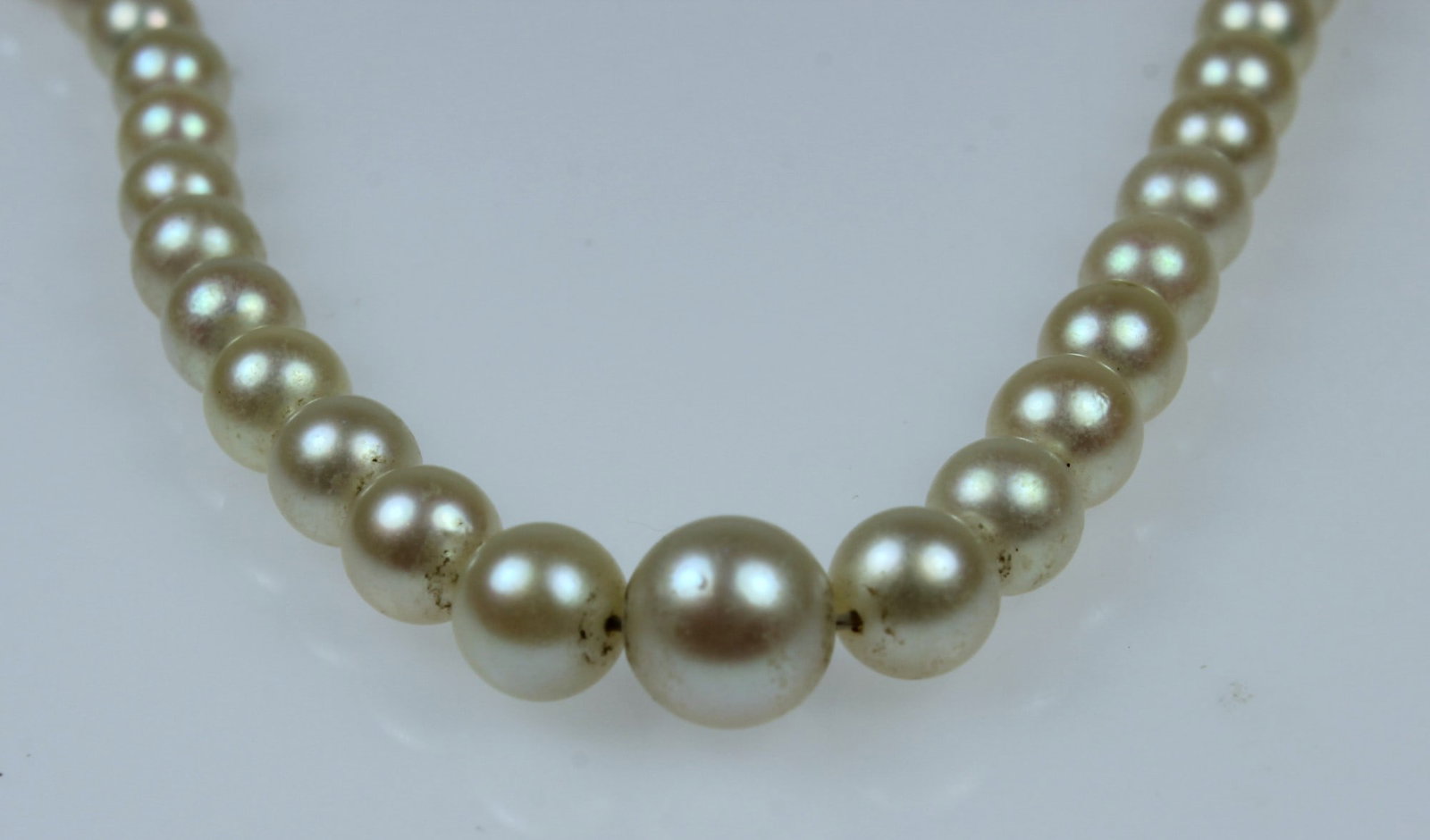 Vintage 'Akoya' Pearls Choker with Sterling (925) Silver Clasp - 2