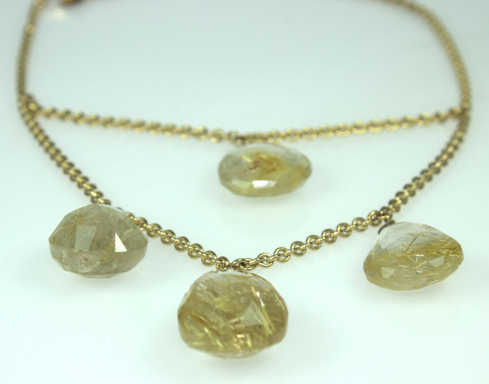 Exquisite Rutile Quartz Necklace in 9ct Yellow Gold - 3
