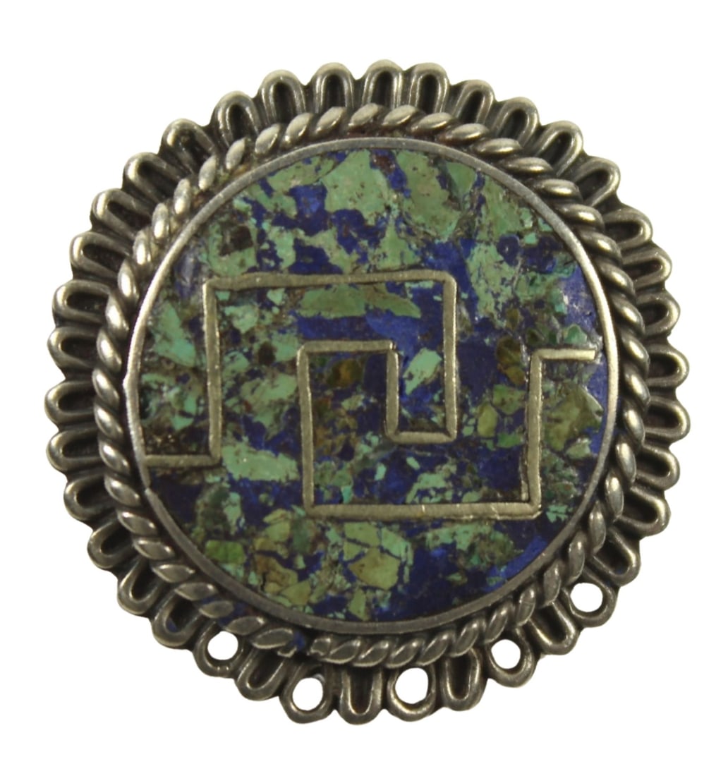 Aztec-style Brooch in Mexican (925) Silver (1 of 2)