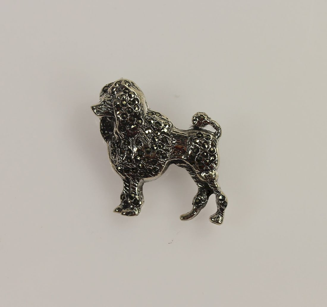Poodle Brooch in Marcasite and Sterling (925) Silver - 2