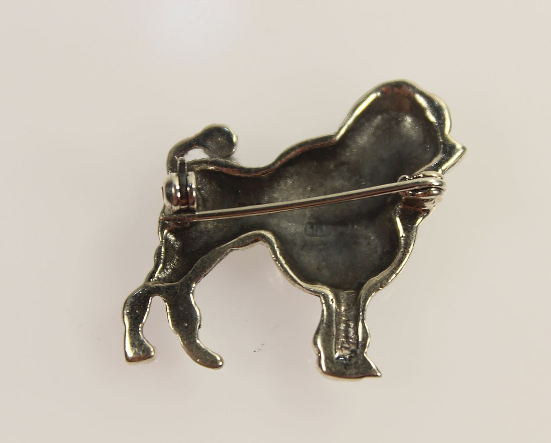 Poodle Brooch in Marcasite and Sterling (925) Silver - 3