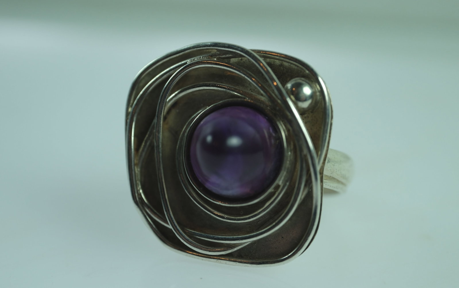 Amethyst Ring in Sterling (925) Silver - 2