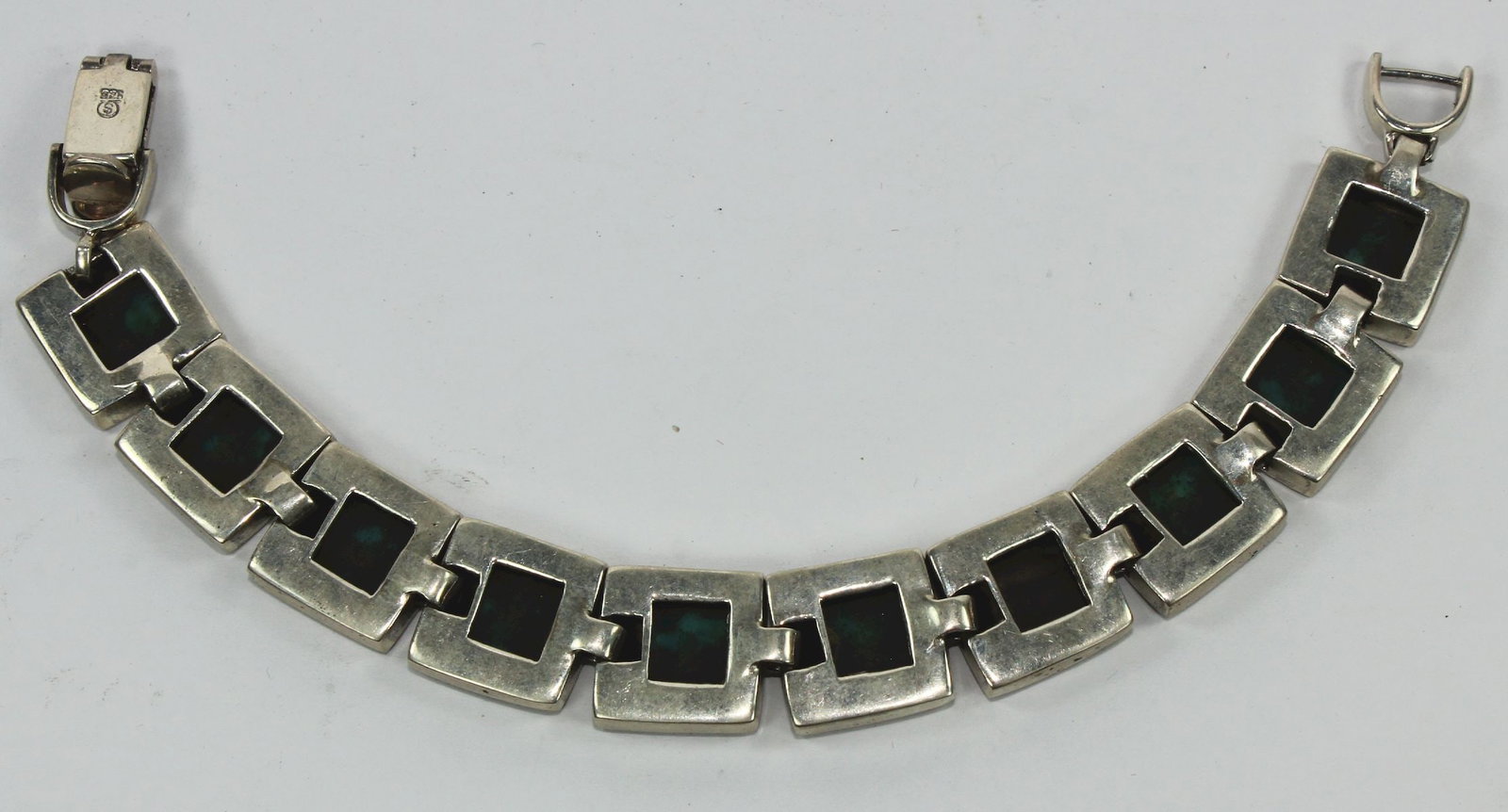 Heavy Sterling Silver (925) Turquoise Bracelet - 2