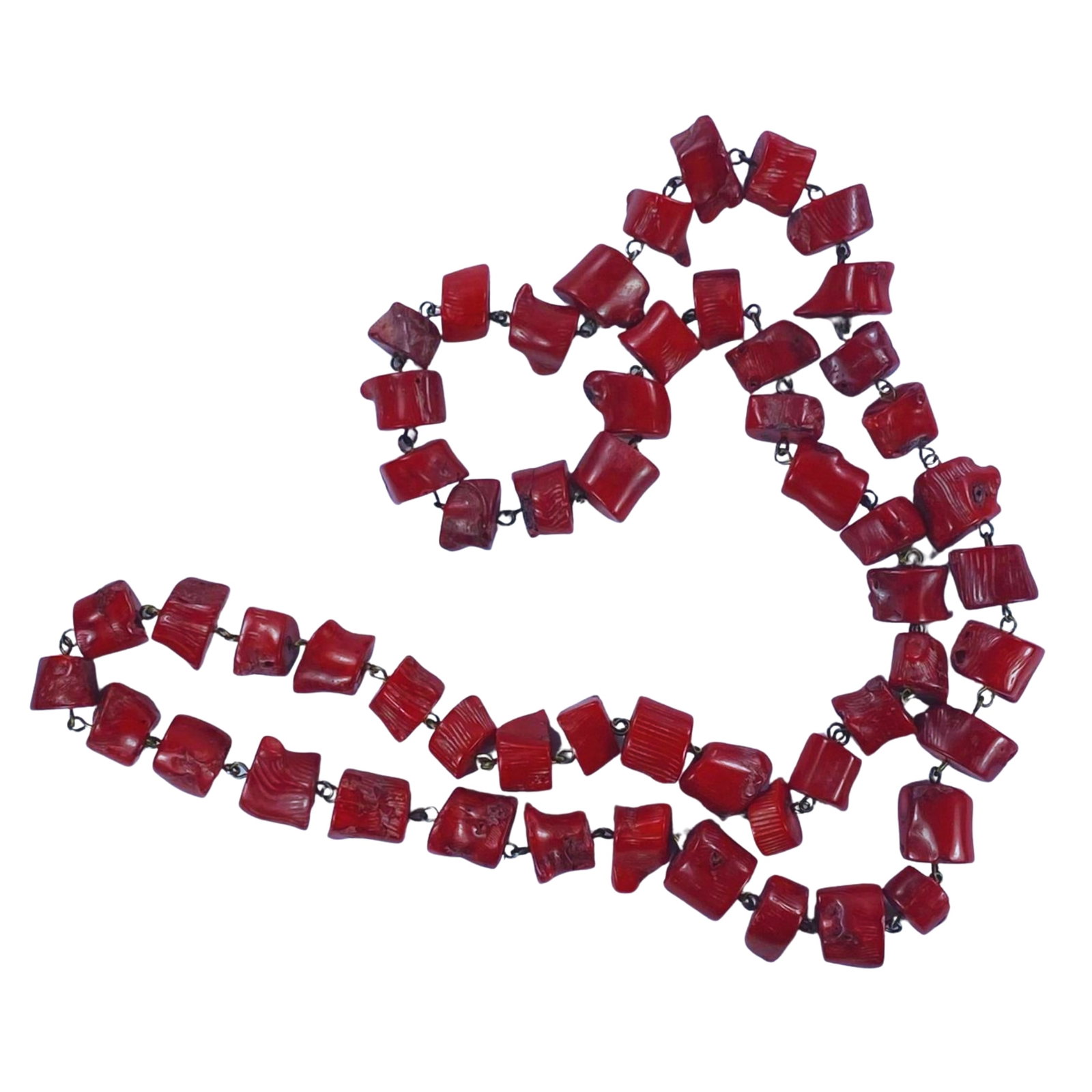Long Red Colored Branch Coral Necklace: . Size Total Weight 164 grams : Length 84cm Medium Necklaces & Pendants