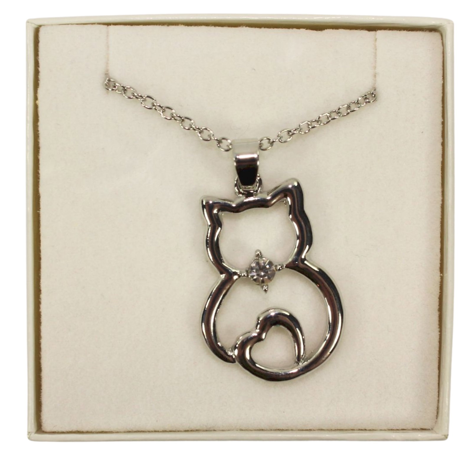 Costume Cat Jewellery comprising a Silver Metal Pendant & Acrylic Earrings: . Medium Necklaces & Pendants