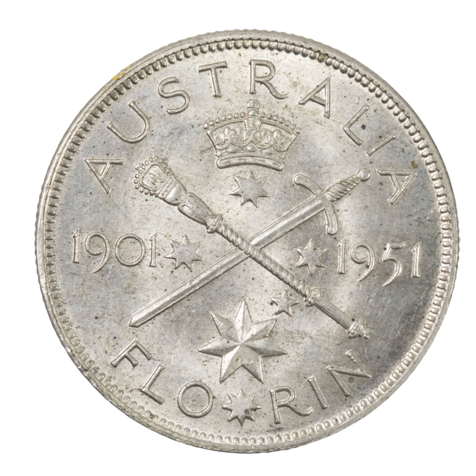 Australia 1951 'Jubilee' Florin, Choice Uncirculated (1 of 2)