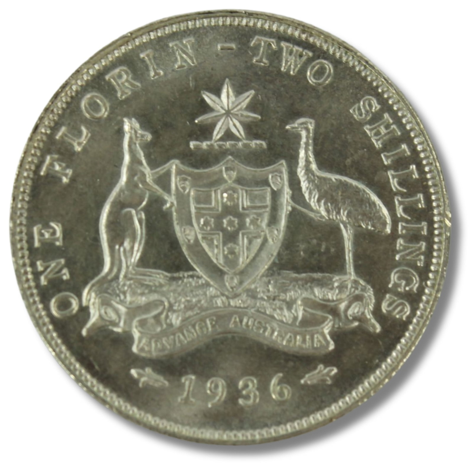 Australia 1936 Florin, Choice Uncirculated: George V Condition Lustrous Medium Coins, Monies & Stamps Exhibited Coins, Australia & New Zealand