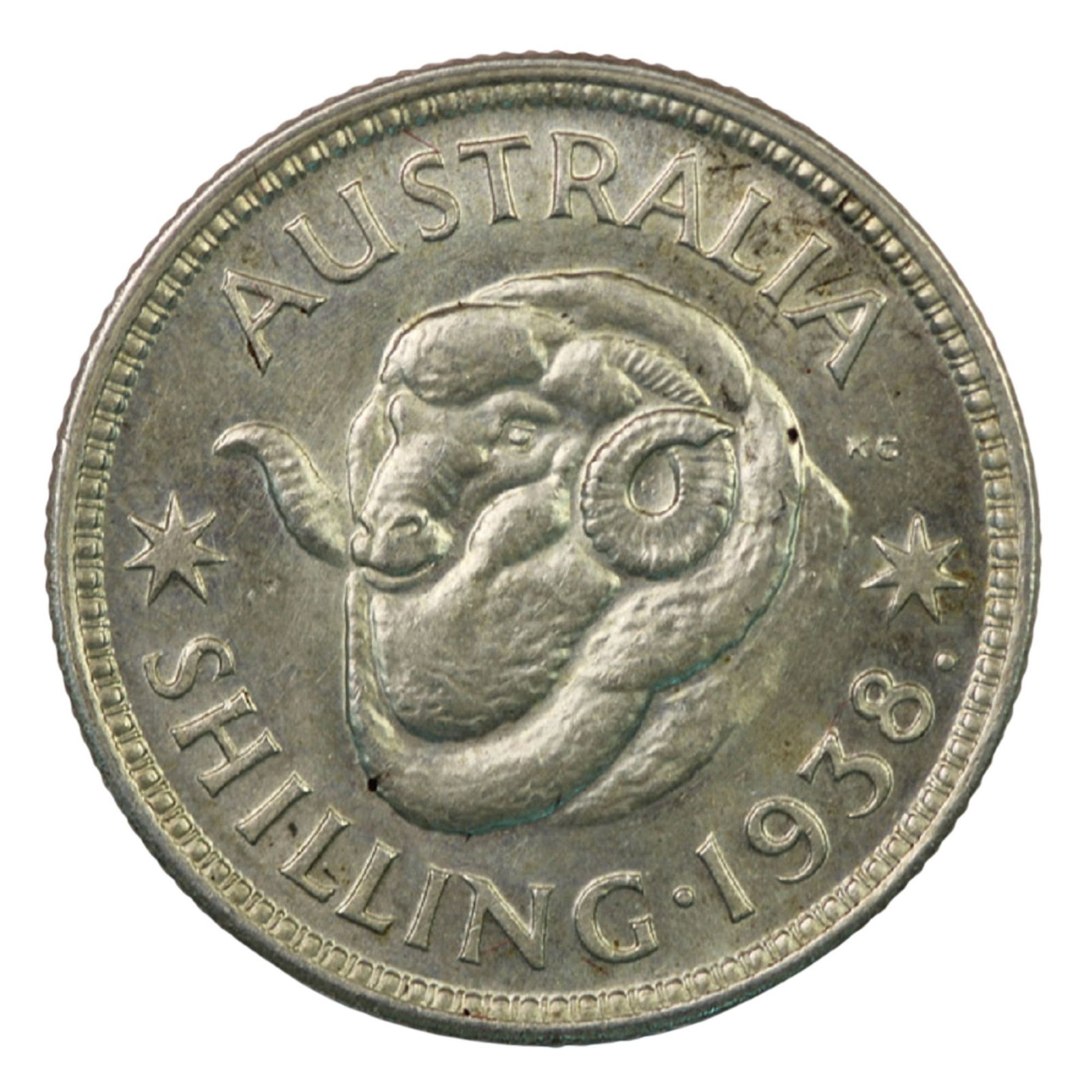 Australia 1938 Shilling, Choice Uncirculated: First year of George VI Medium Coins, Monies & Stamps